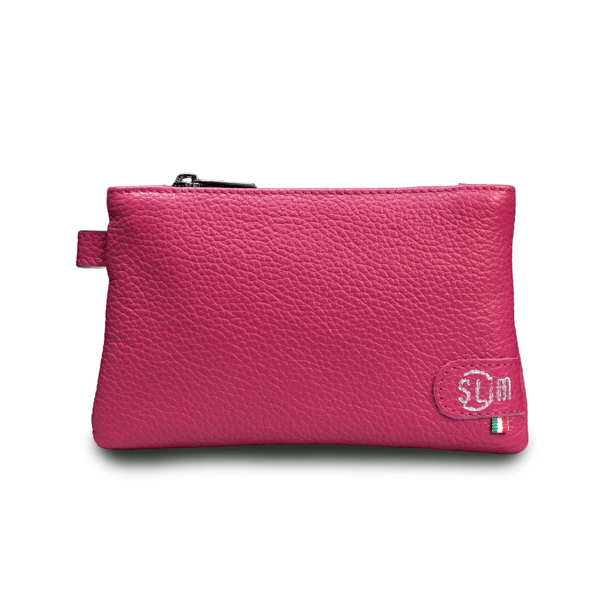 Mini Pochette Vera Pelle Bottalato Fucsia