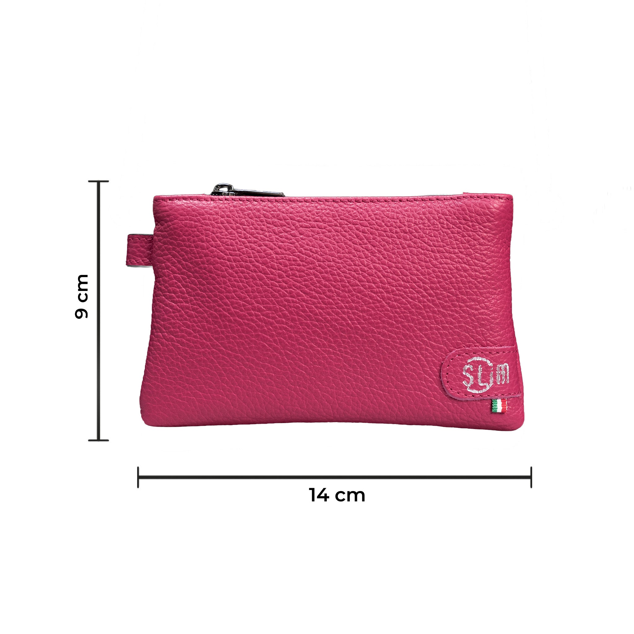Mini Pochette Vera Pelle Bottalato Fucsia