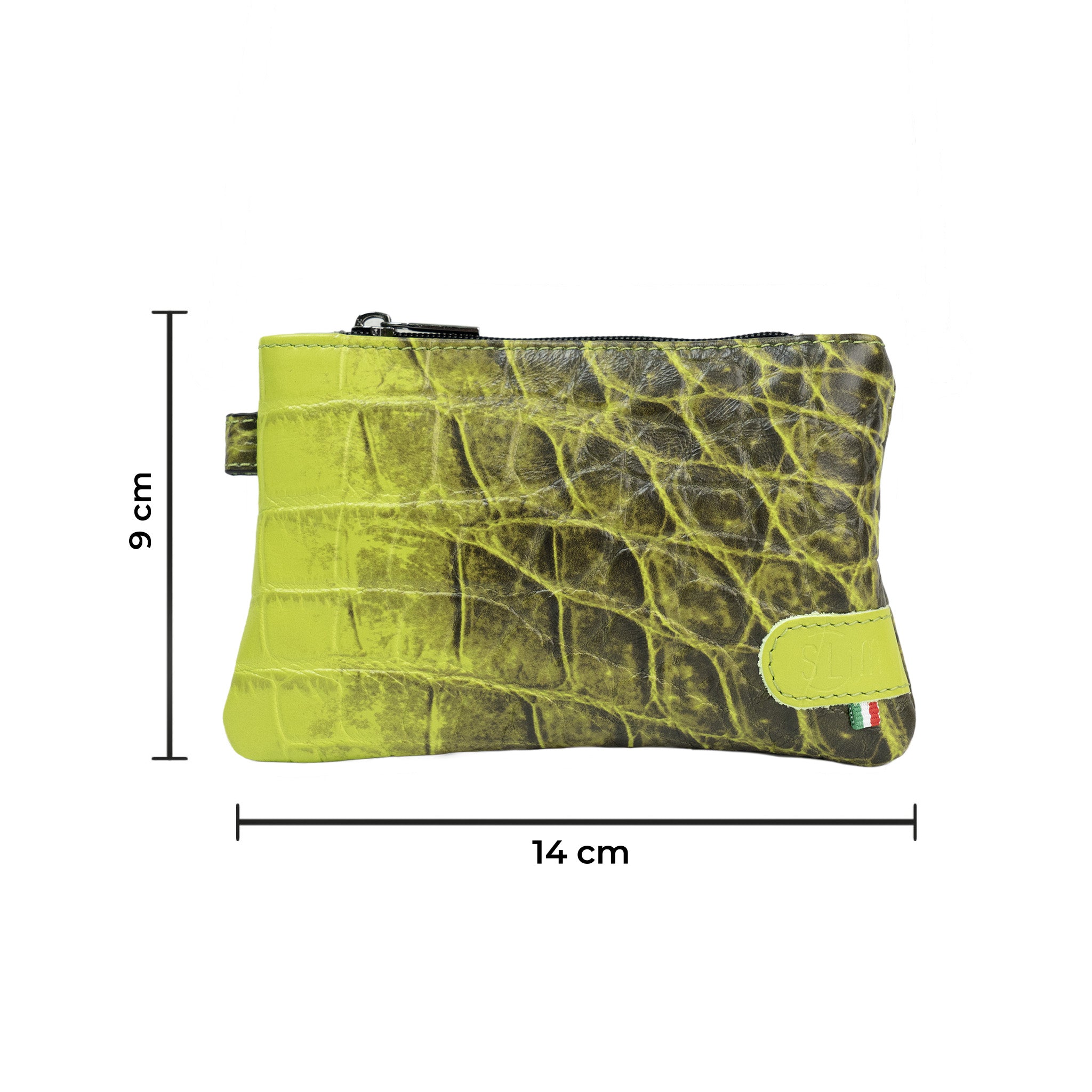 Mini Pochette Vera Pelle Cocco Verde