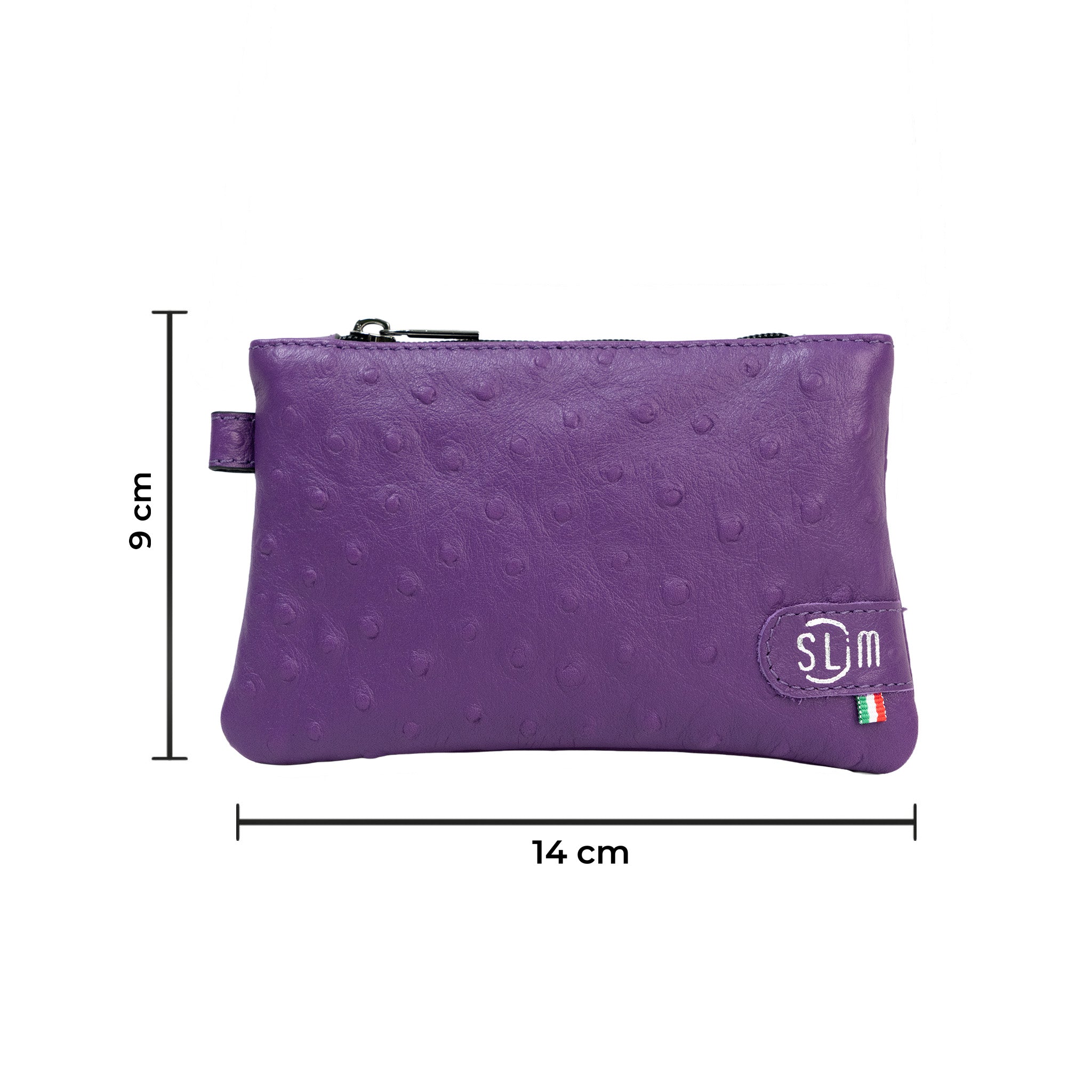 Mini Pochette Vera Pelle Struzzo Viola