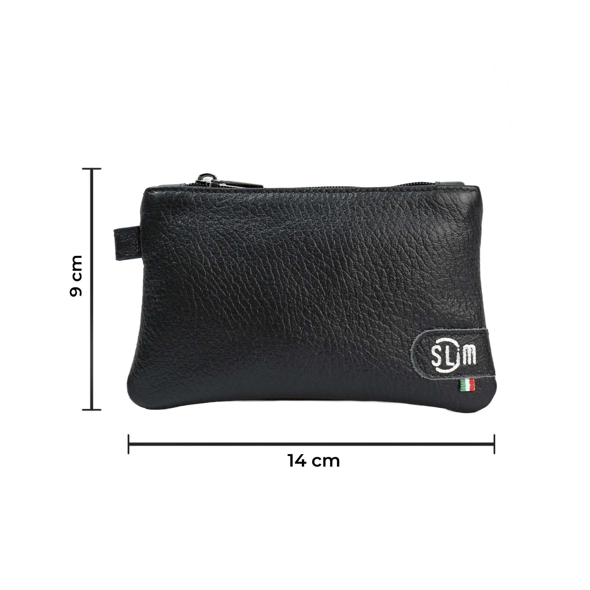 Mini Pochette Vera Pelle Bottalato Nero