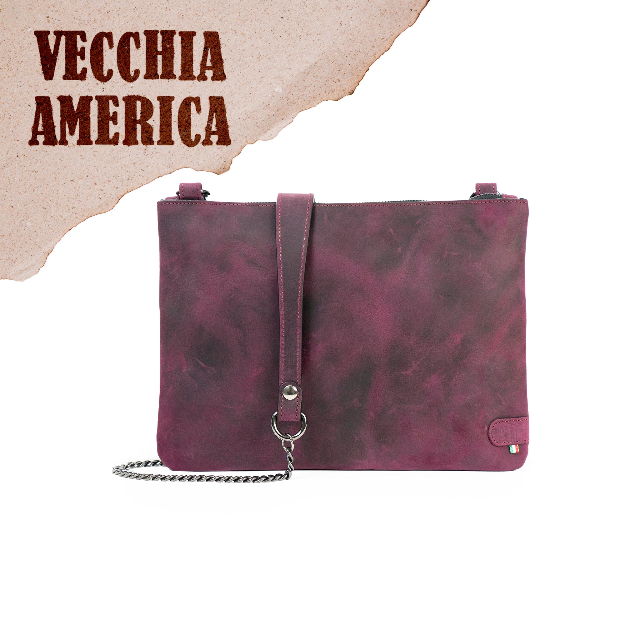 Pochette con Tracolla In Vera Pelle SLim®️