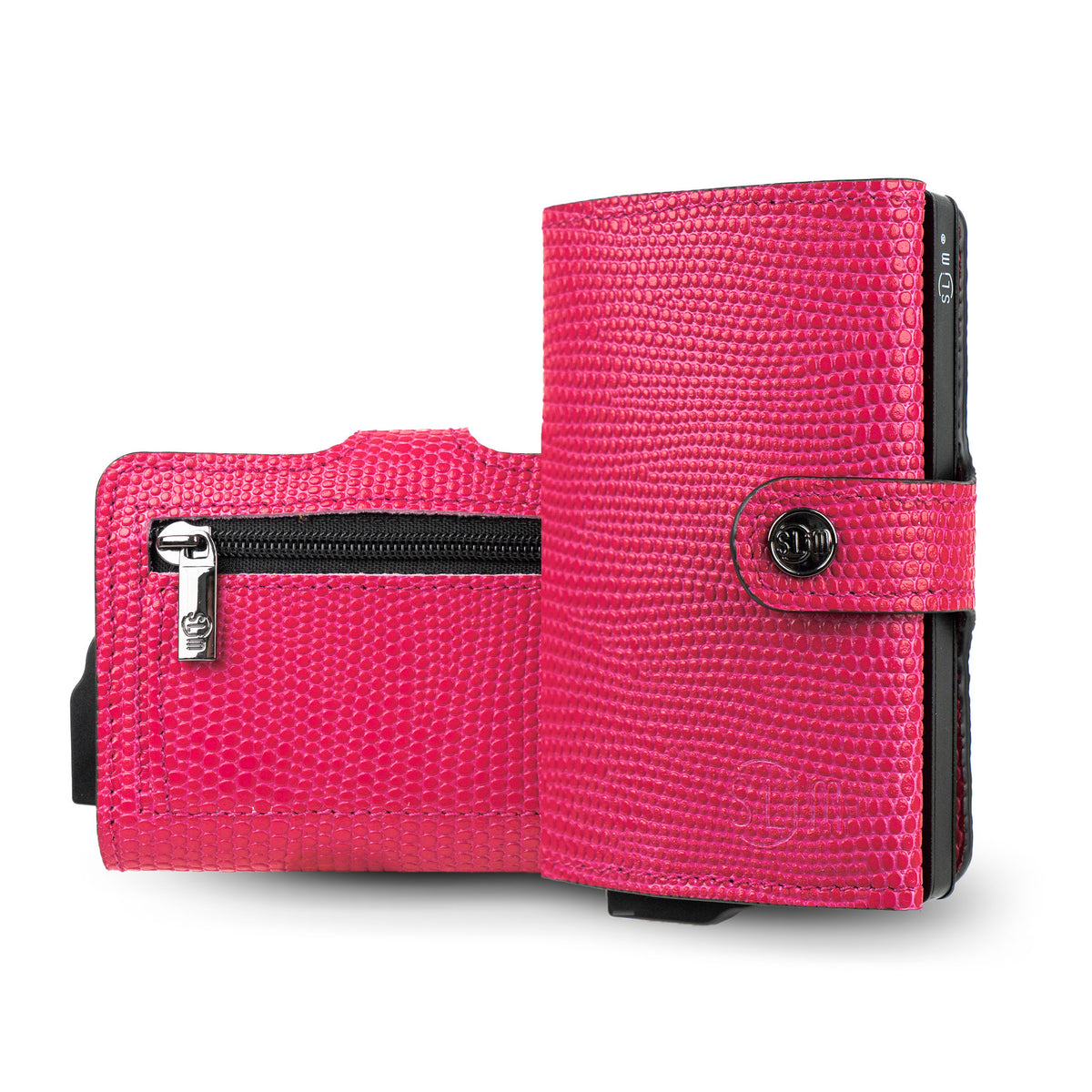 Portacarte Vera Pelle Tejus Fucsia