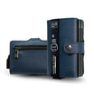 Porta Carte Vera Pelle Saffiano Blu Doppia Cassa