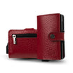 Porta Carte Vera Pelle Stampa Cinghialino Bordeaux