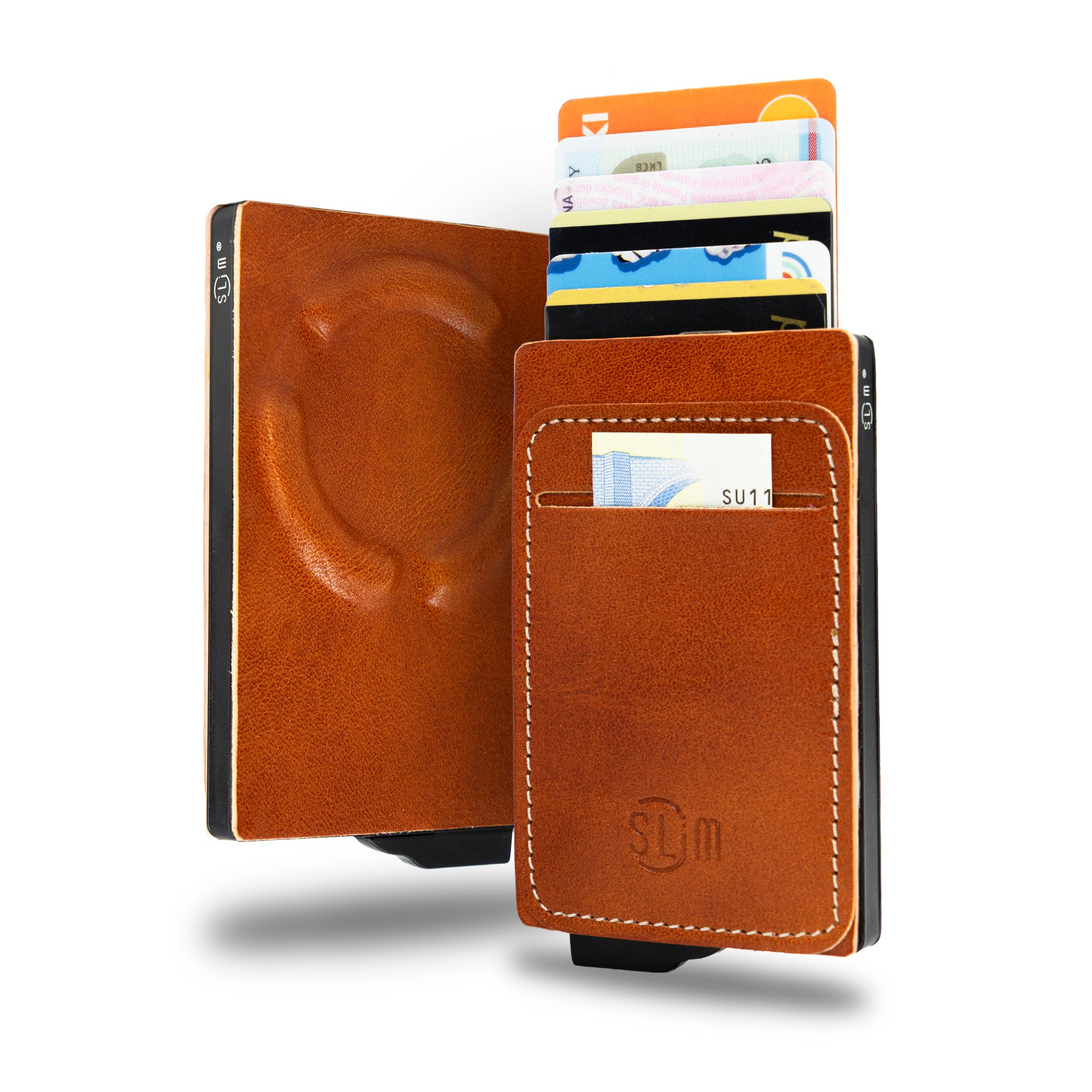 SLim®️ Portacarte Magnetic Vegetale Cognac