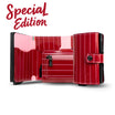 Portacarte Vera Pelle Lollipop Rosso e Rosa