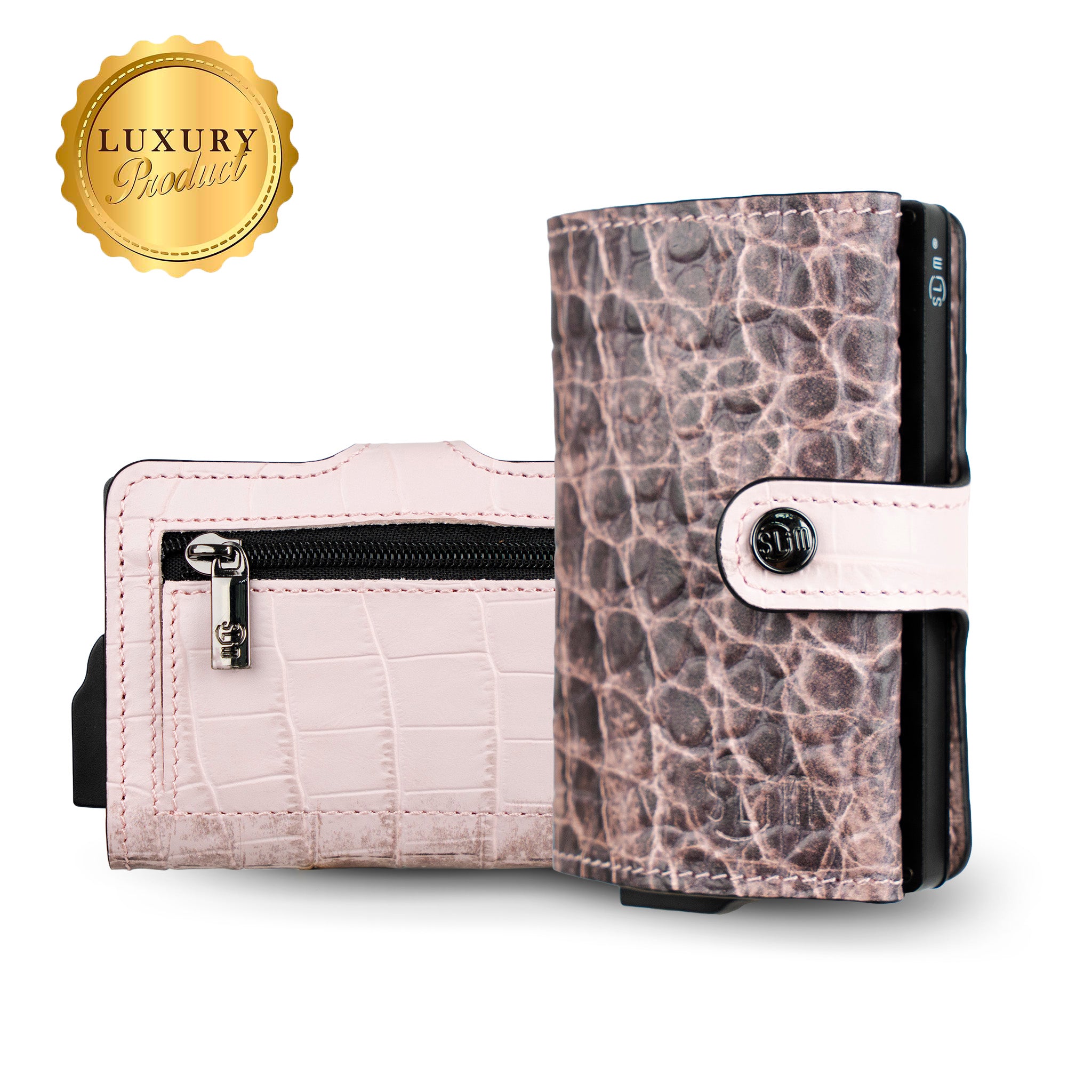 Portacarte Vera Pelle Cocco Rosa