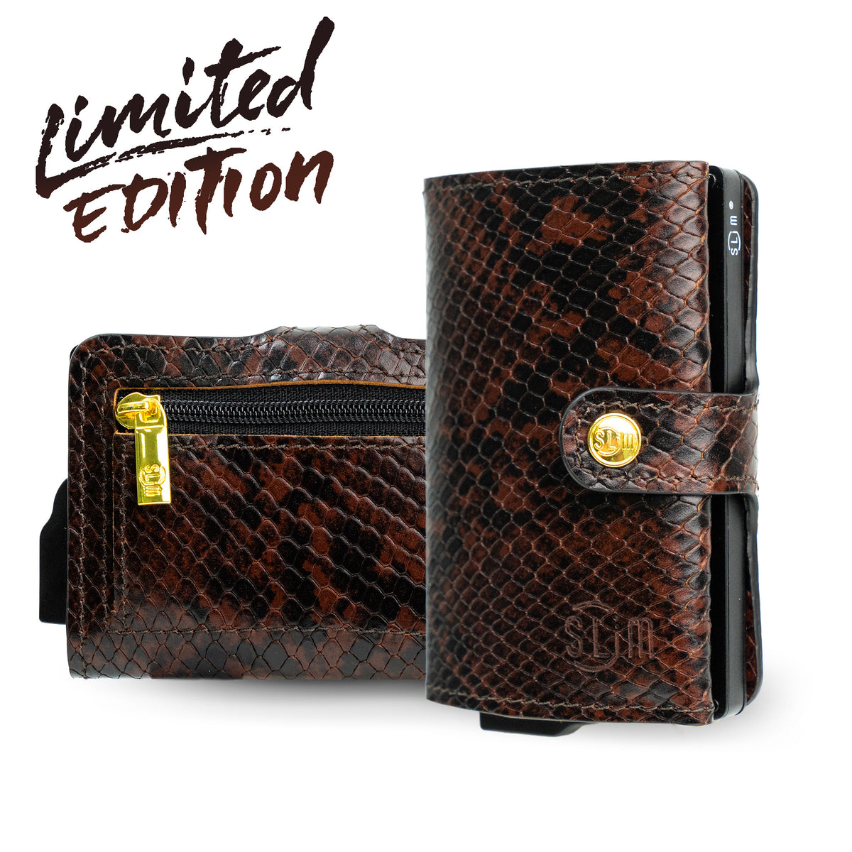 SLim®️ Vera Pelle Vipera Marrone