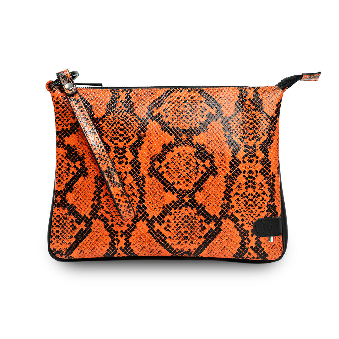 Pochette Max Rettile Arancio