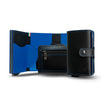 Porta Carte Vera Pelle Nero Blu con zip porta monete