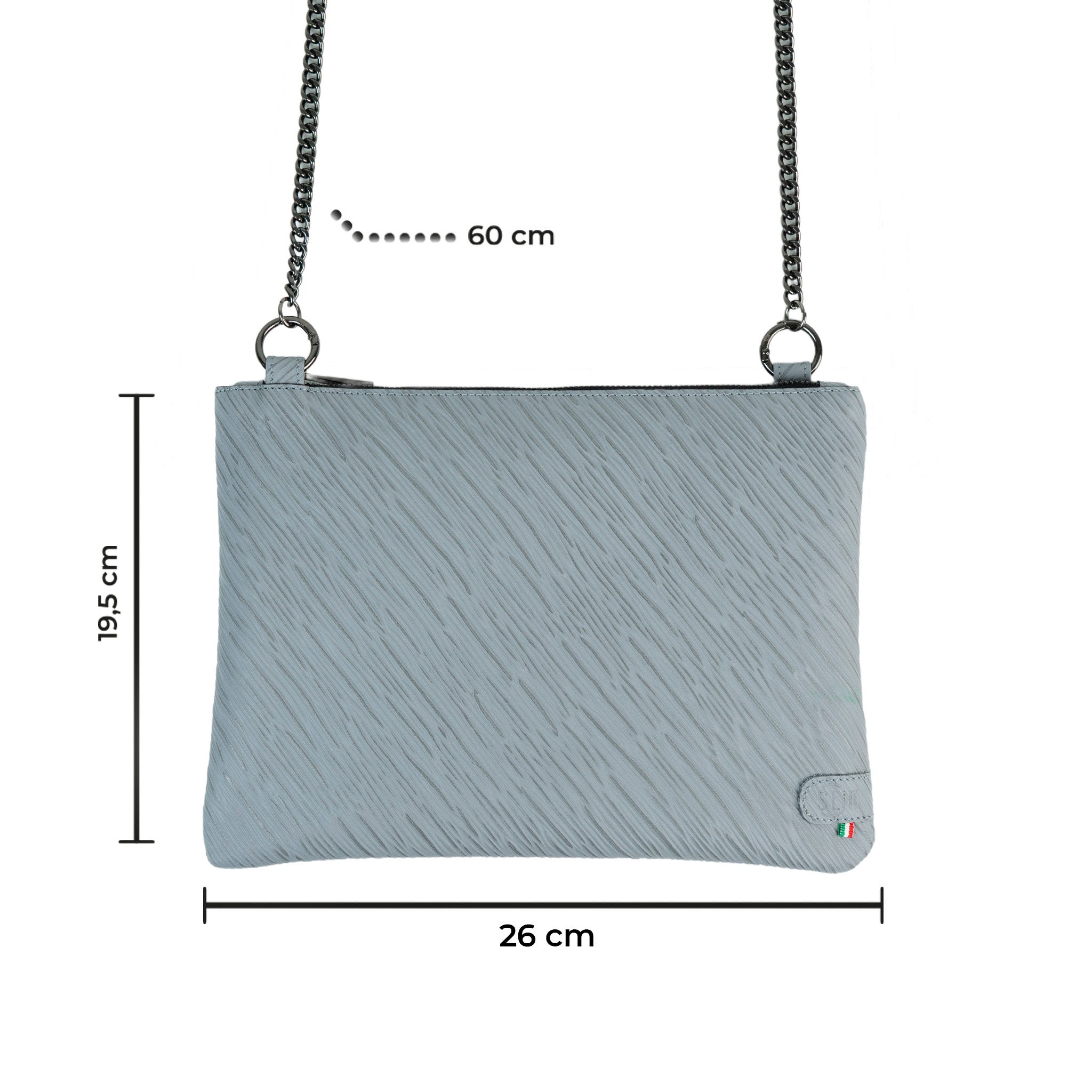 Pochette con Tracolla Vera Pelle Epi Grigio Ghiaccio