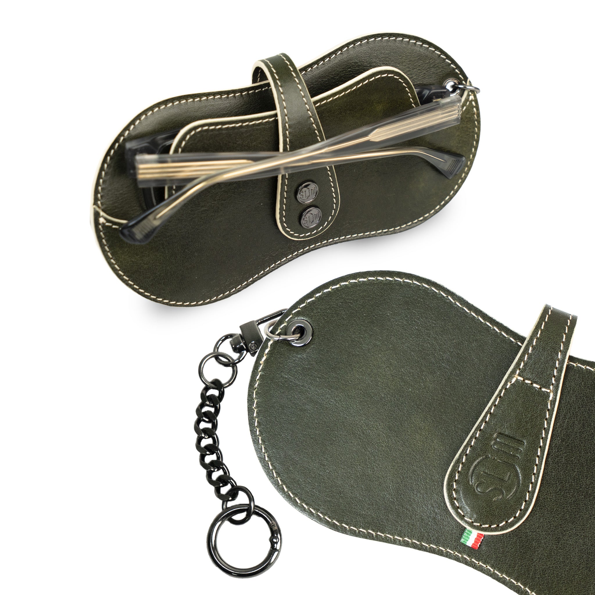 SLim Vision Vera Pelle Concia al Vegetale Verde
