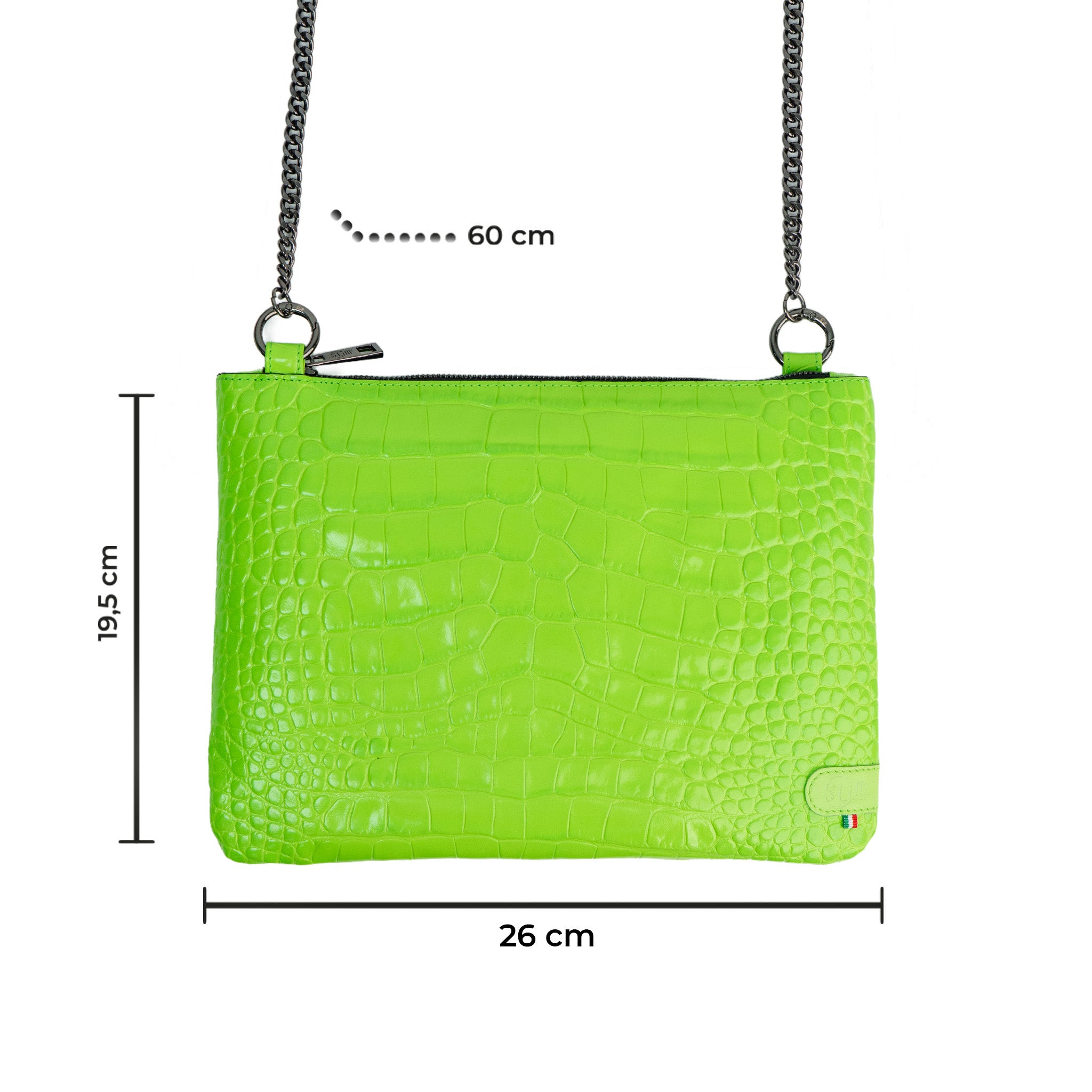 Pochette con Tracolla Vera Pelle Cocco Verde