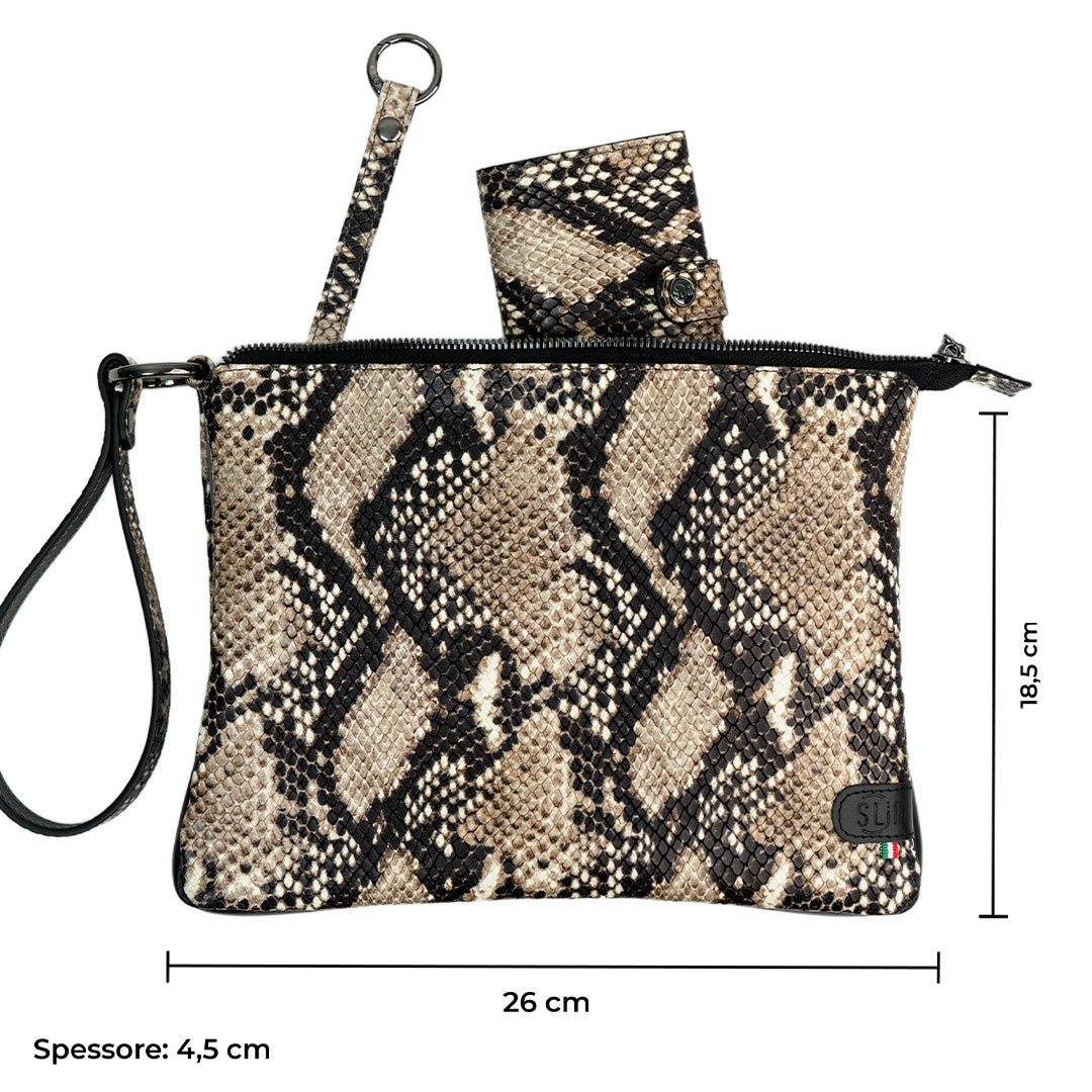 Pochette Max Rettile Beige