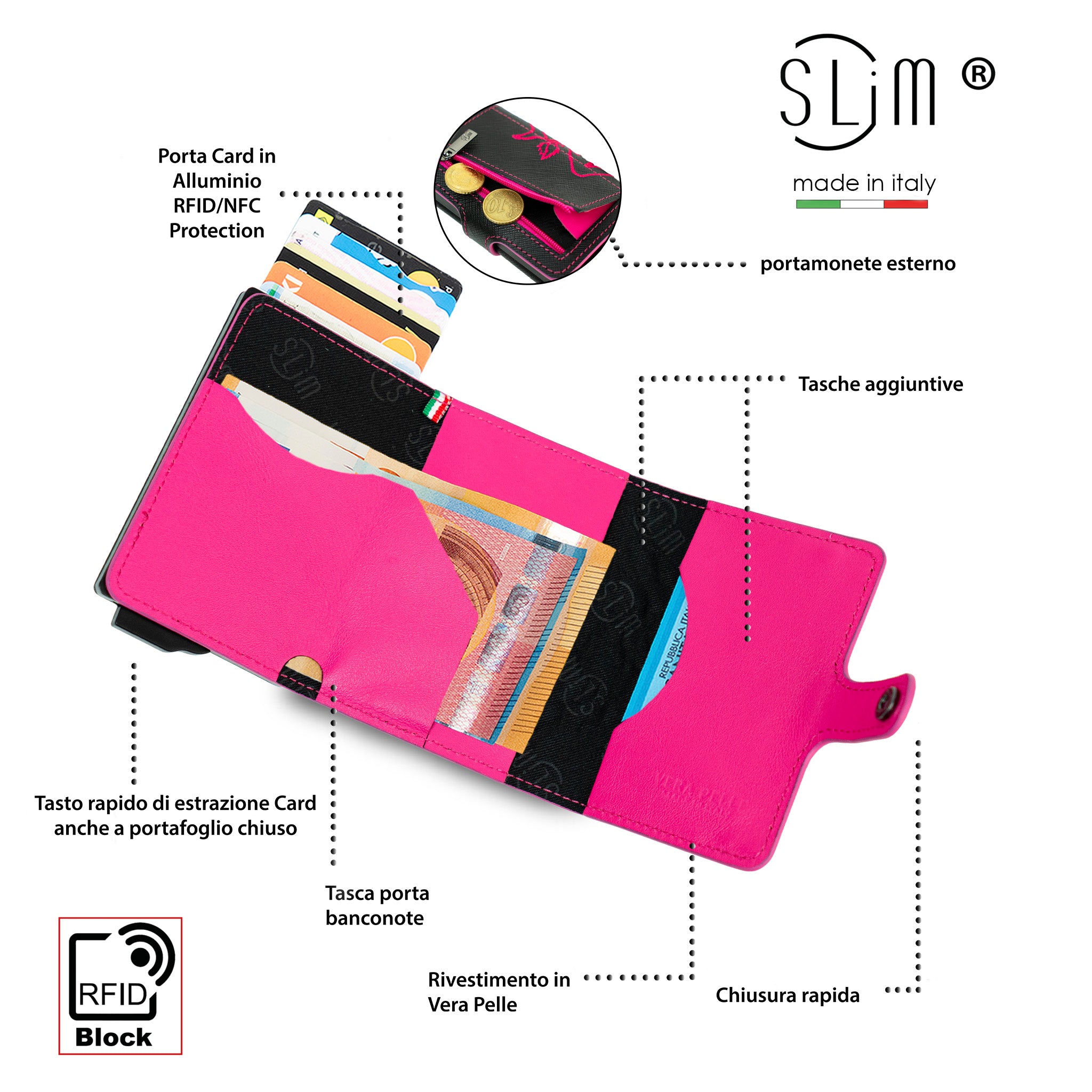 SLim®️ Tema Sicilia Saffiano Fucsia