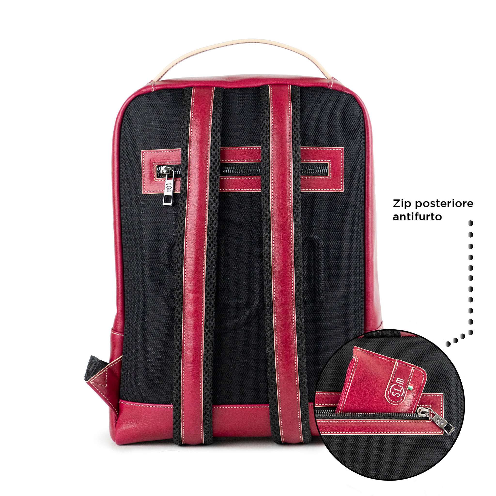 Zaino Medio Concia al vegetale Fucsia
