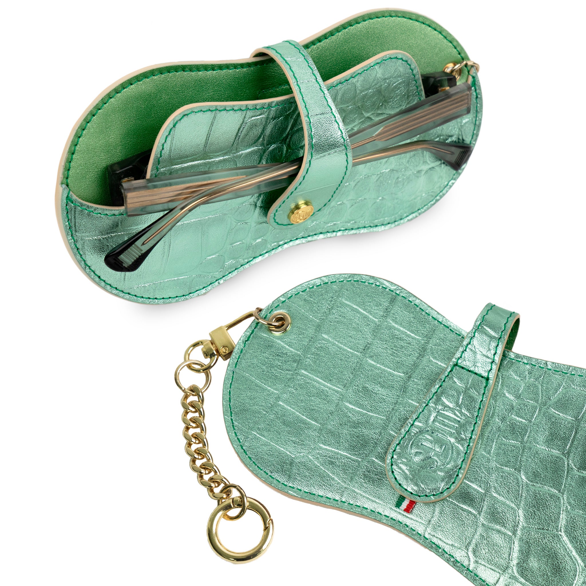 SLim Vision Vera Pelle Metal Verde