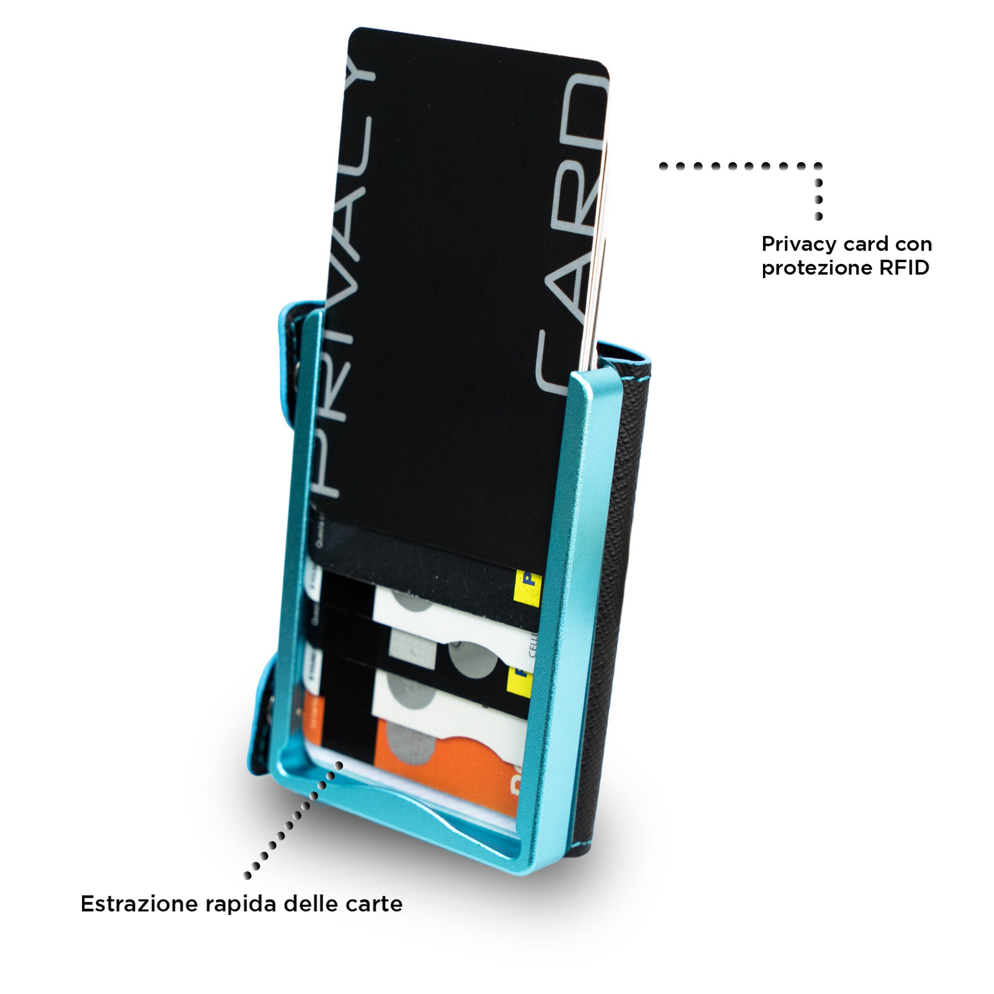 Be Tasck Saffiano Nero e Azzurro