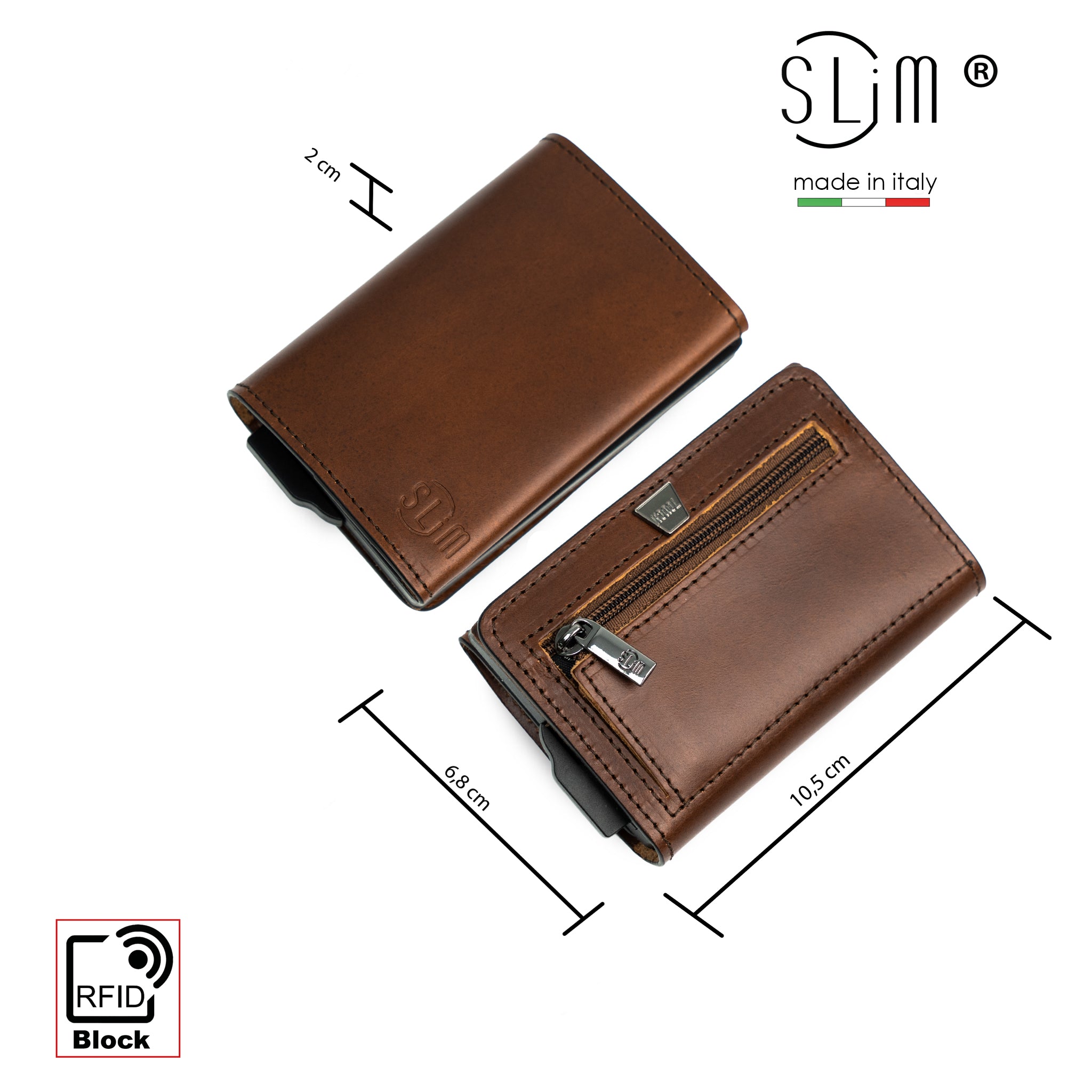 SLim®️ drummed genuine leather Sicily "Isola" theme