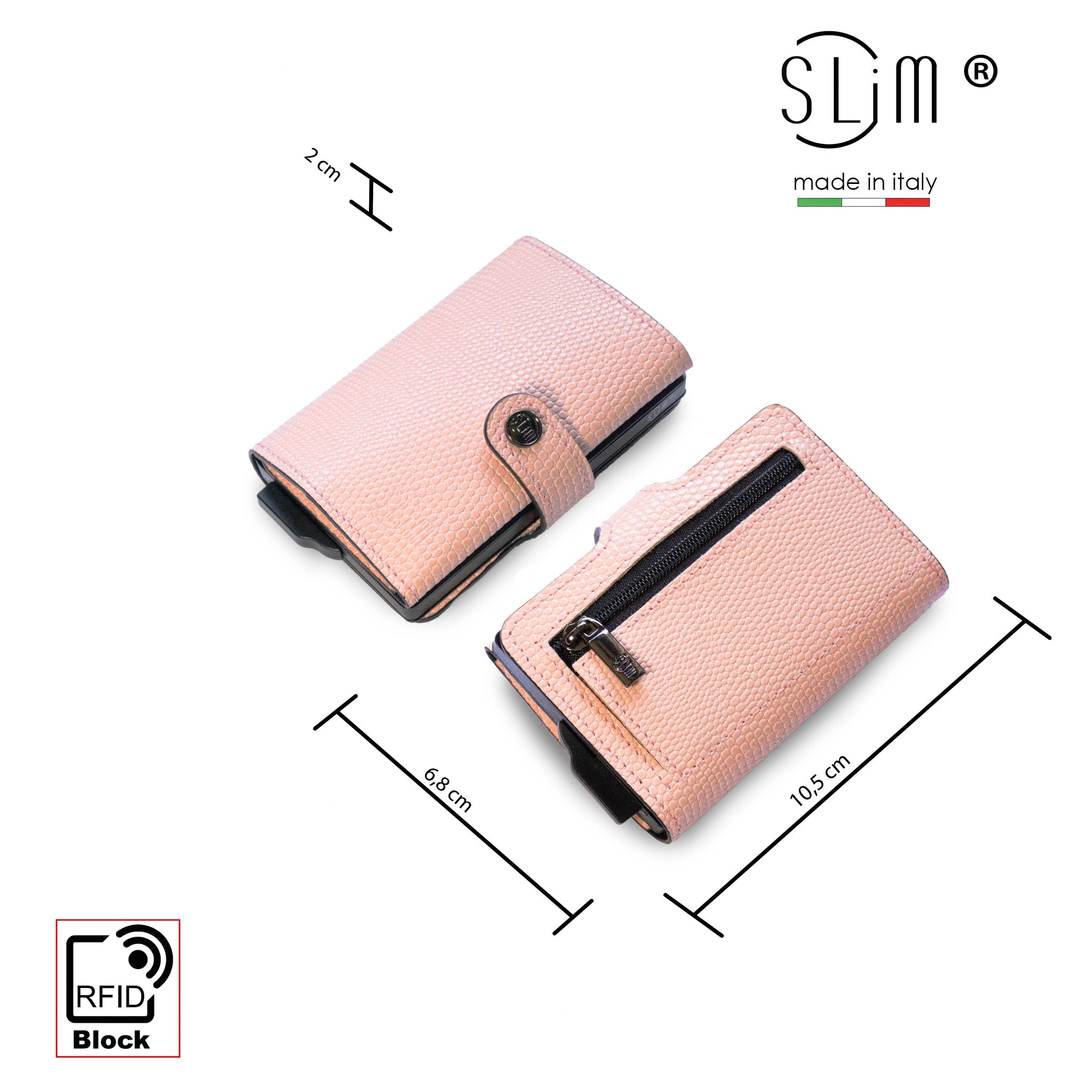SLim®️ Tejus pink genuine leather wallet