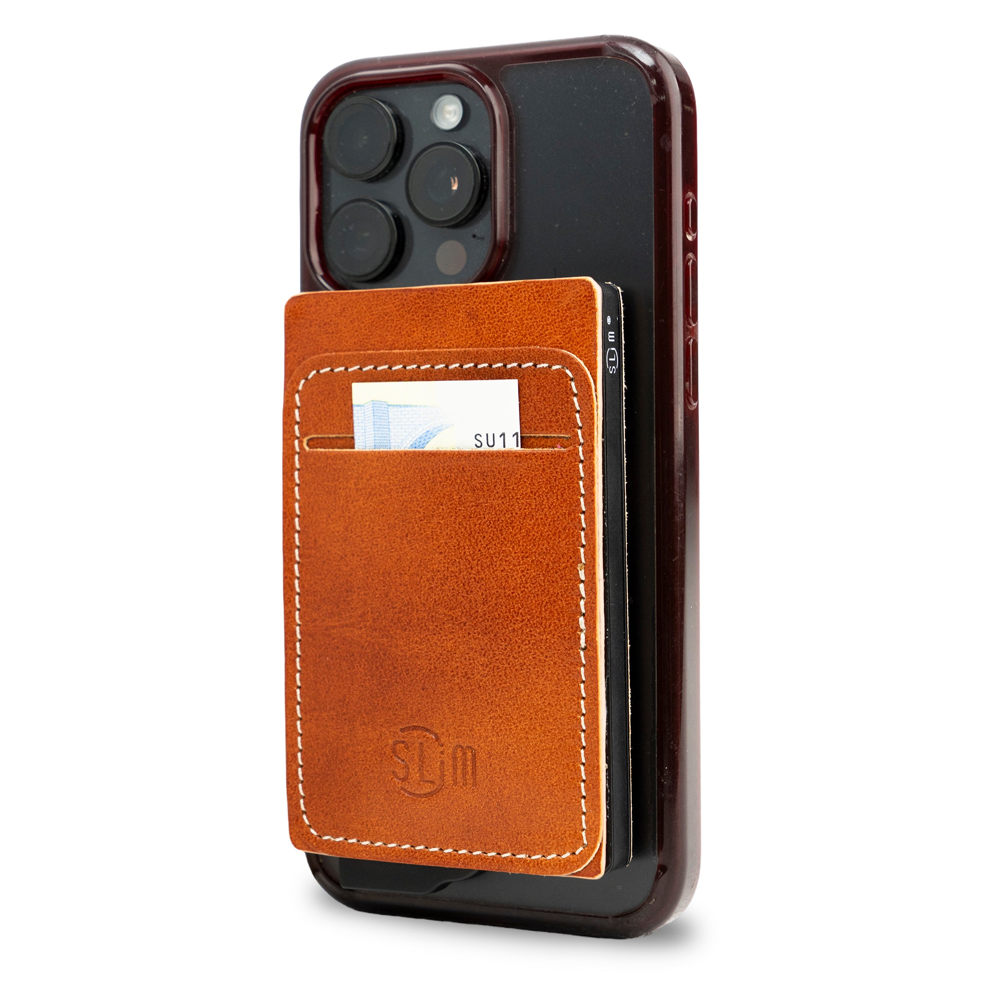 SLim®️ Portacarte Magnetic Vegetale Cognac