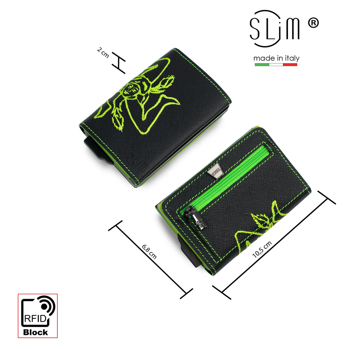 SLim®️ Touch Vera Pelle Tema Sicilia Saffiano Verde Lime