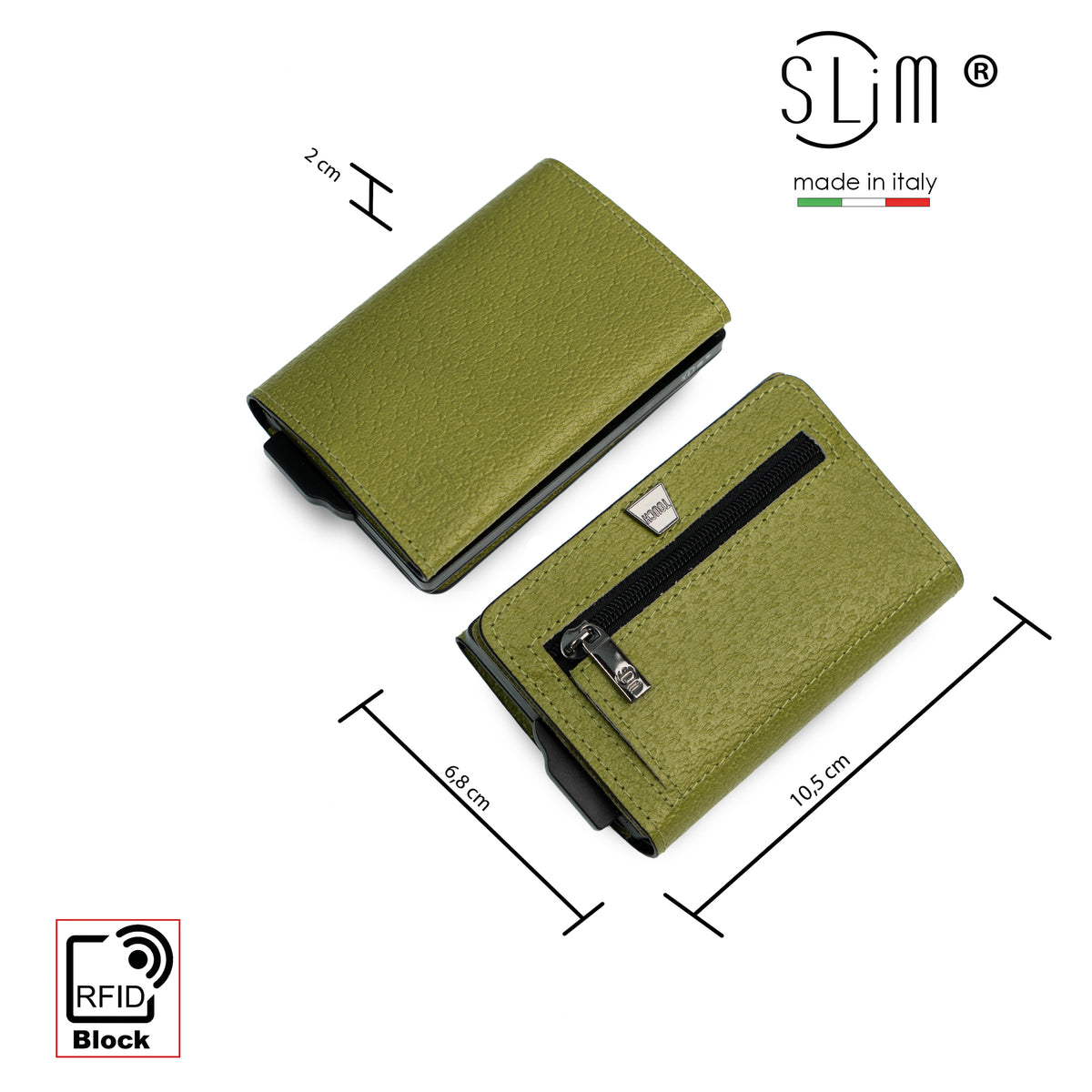 SLim®️ drummed genuine leather Sicily "Isola" theme