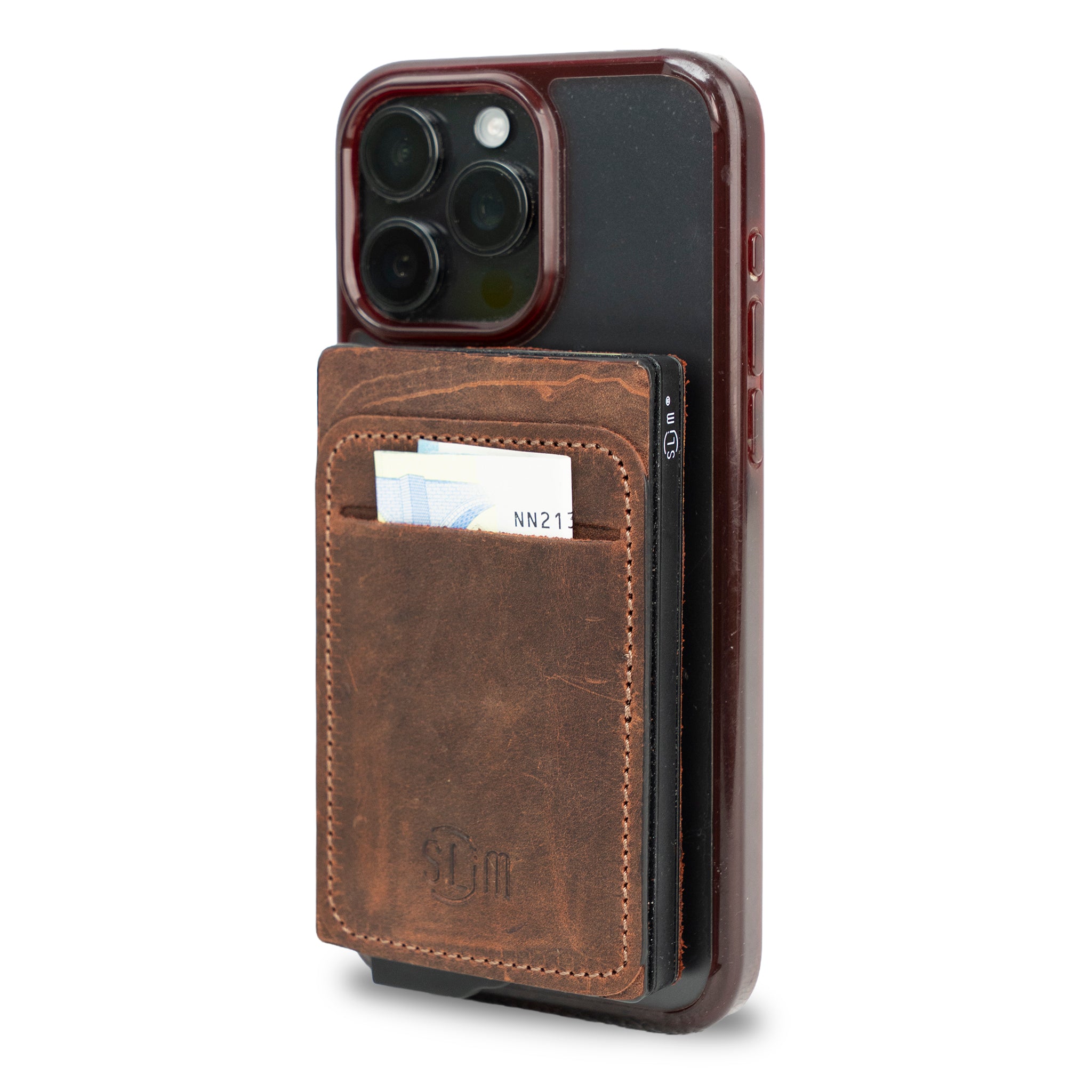 SLim®️ Portacarte Magnetic Crazy Horse Brown