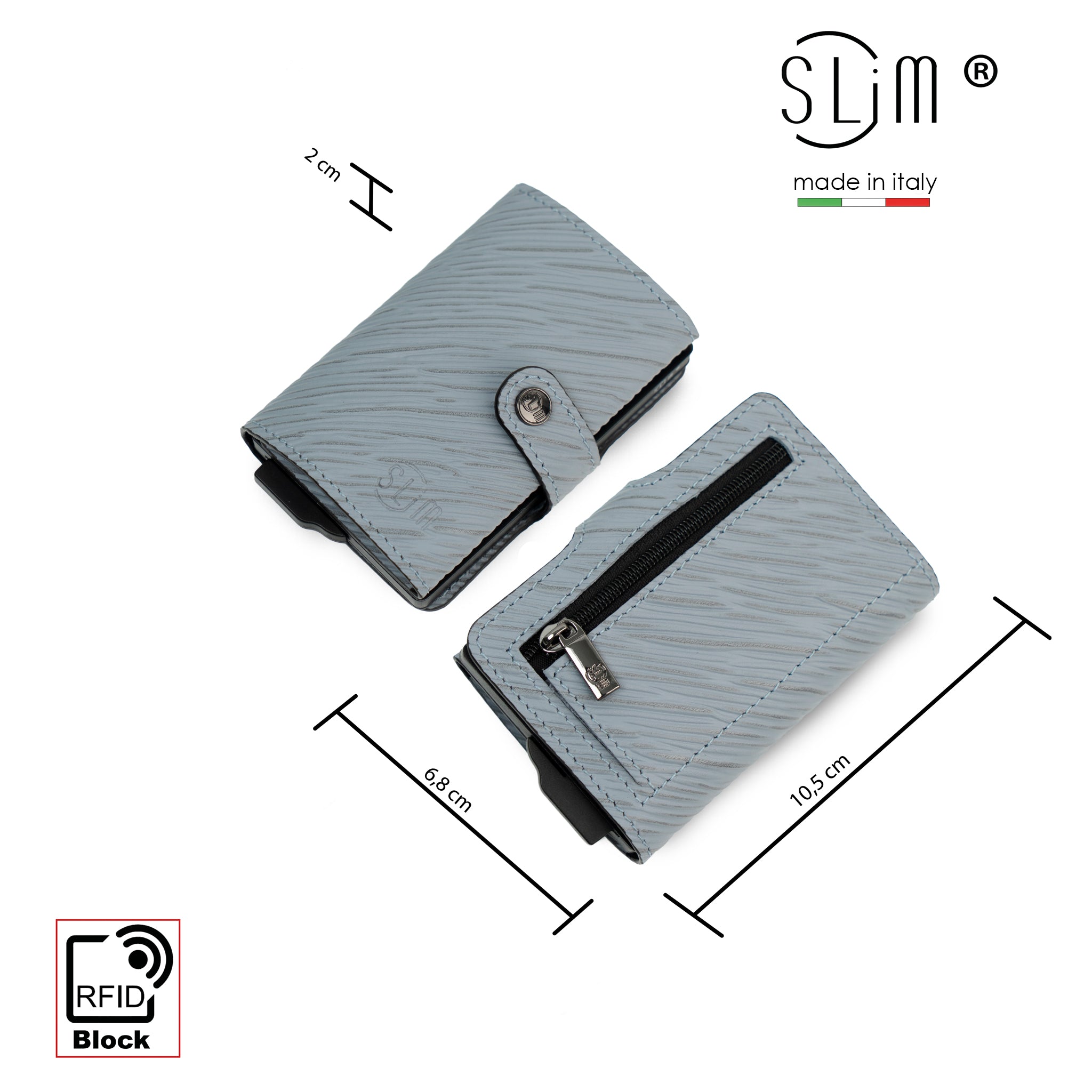 Porta Carte Vera Pelle Stampa Epi Grigio Ghiaccio