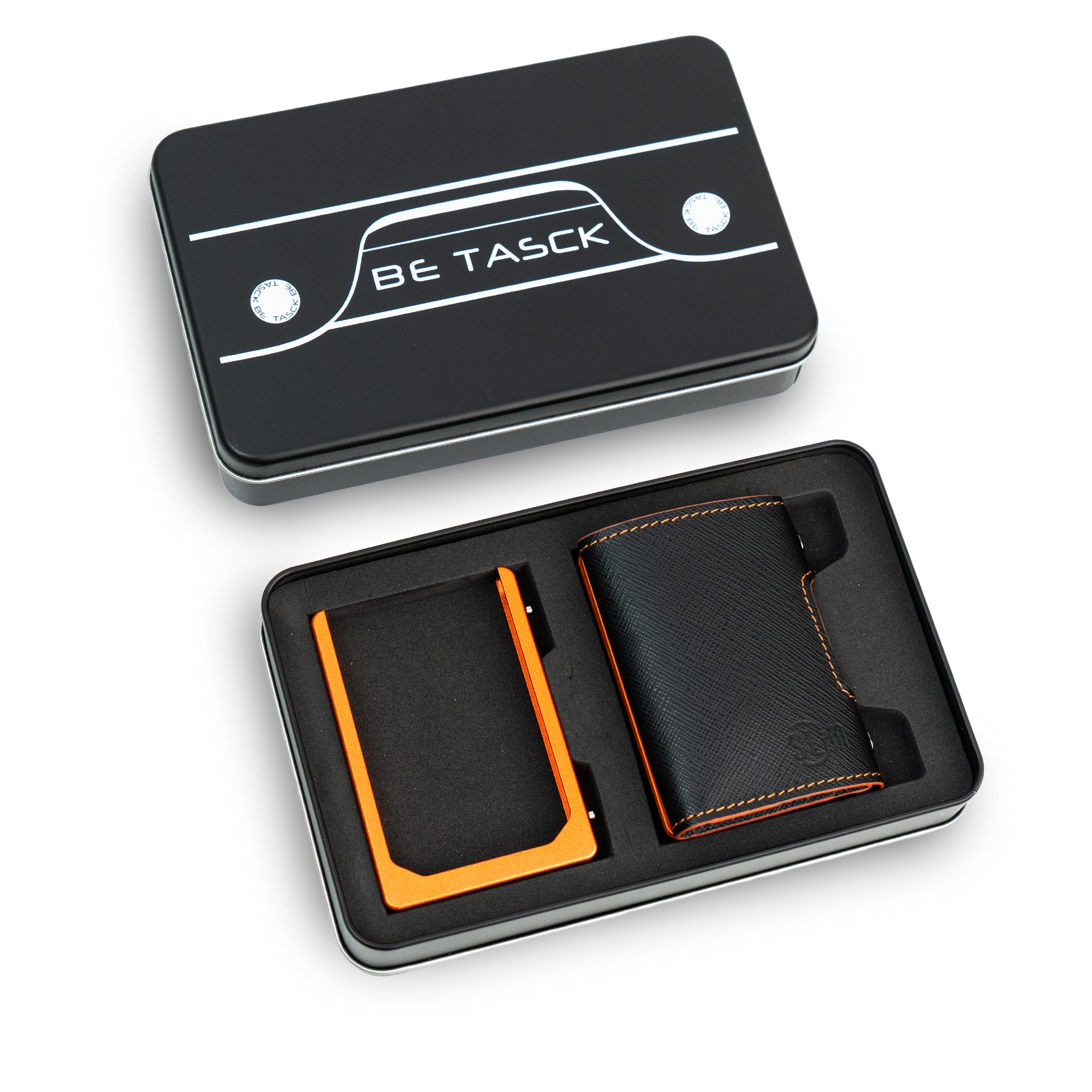 Be Tasck Saffiano Nero e Arancio