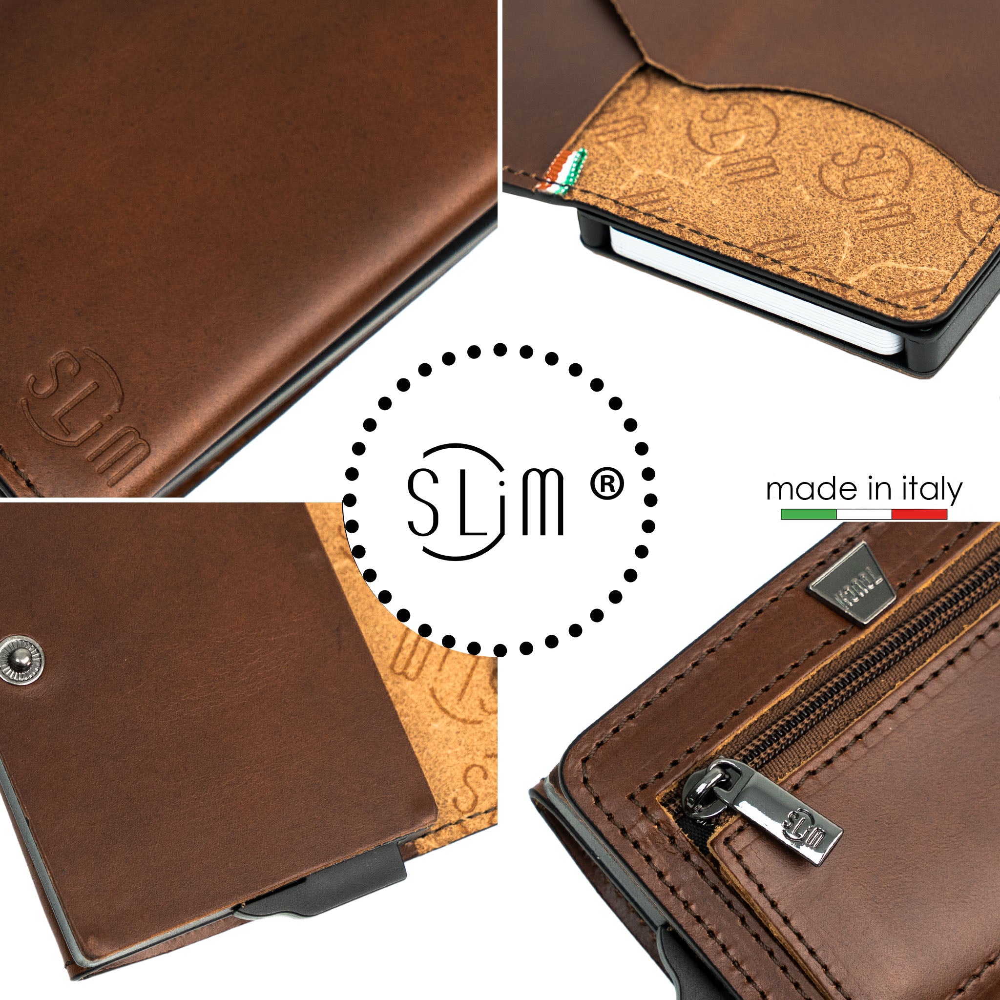 SLim®️ drummed genuine leather Sicily "Isola" theme