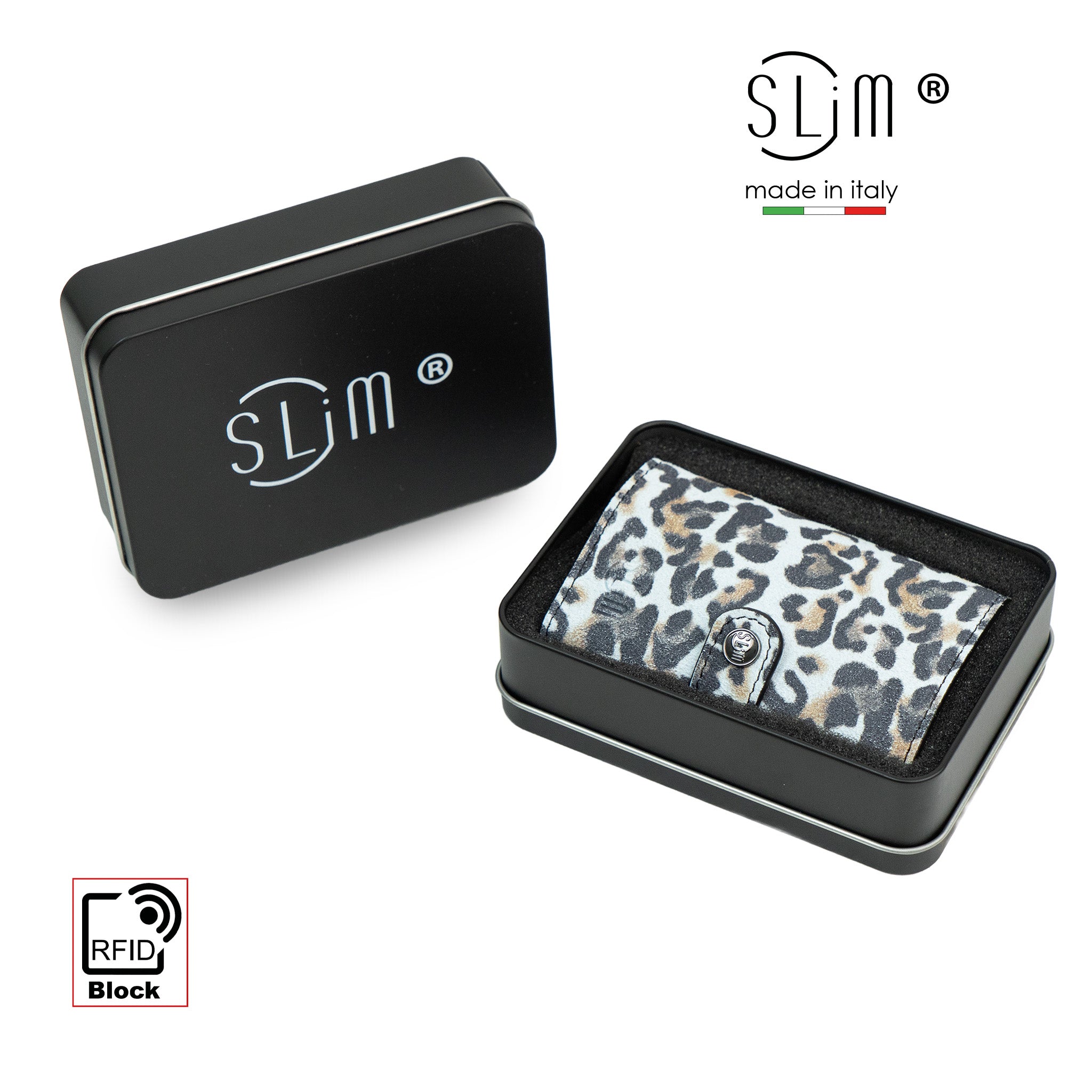 SLim®️ Genuine Animalier Leather Fuchsia/Black with zip coin purse and Animalier heart key ring