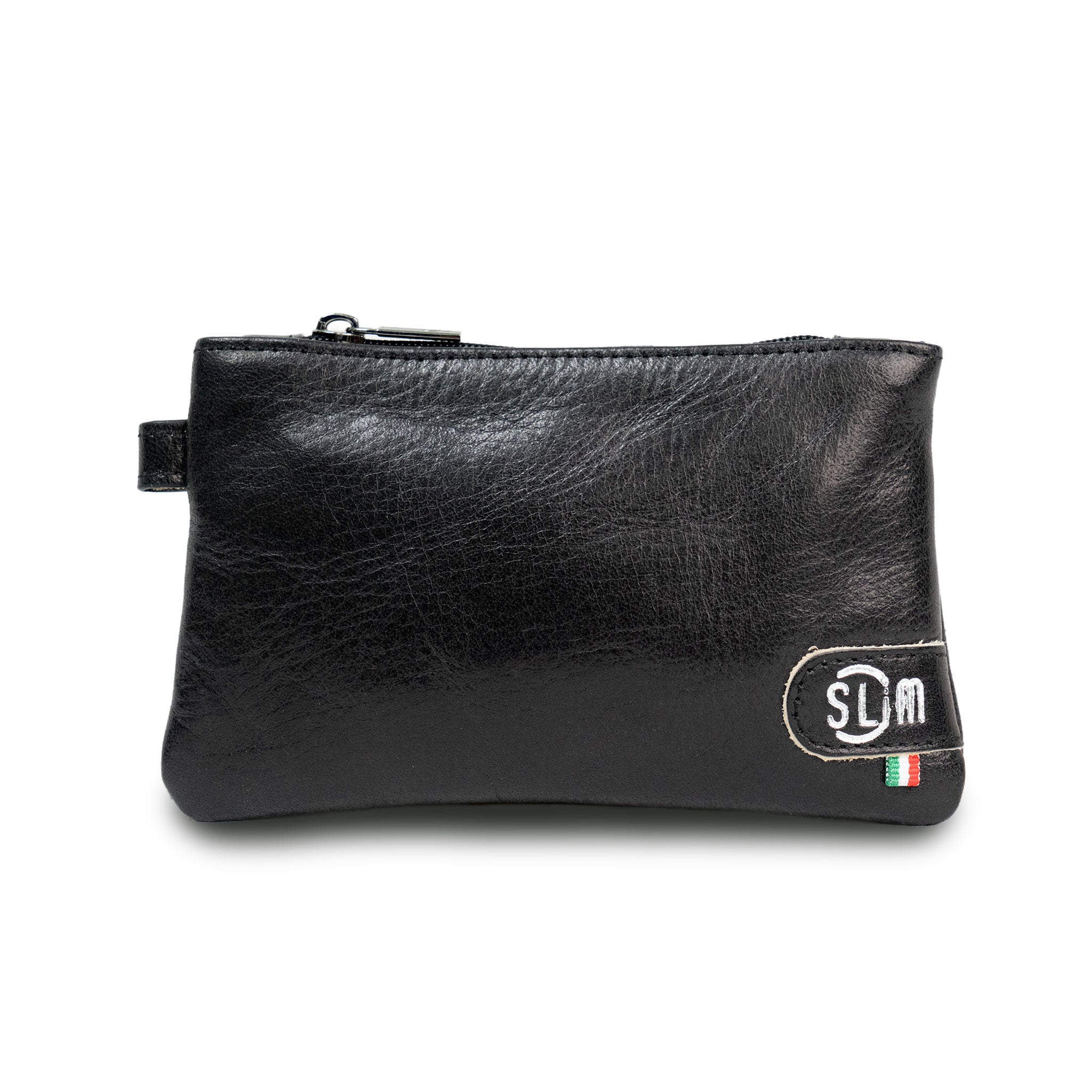 Mini Pochette Vera Pelle Vegetale Nero