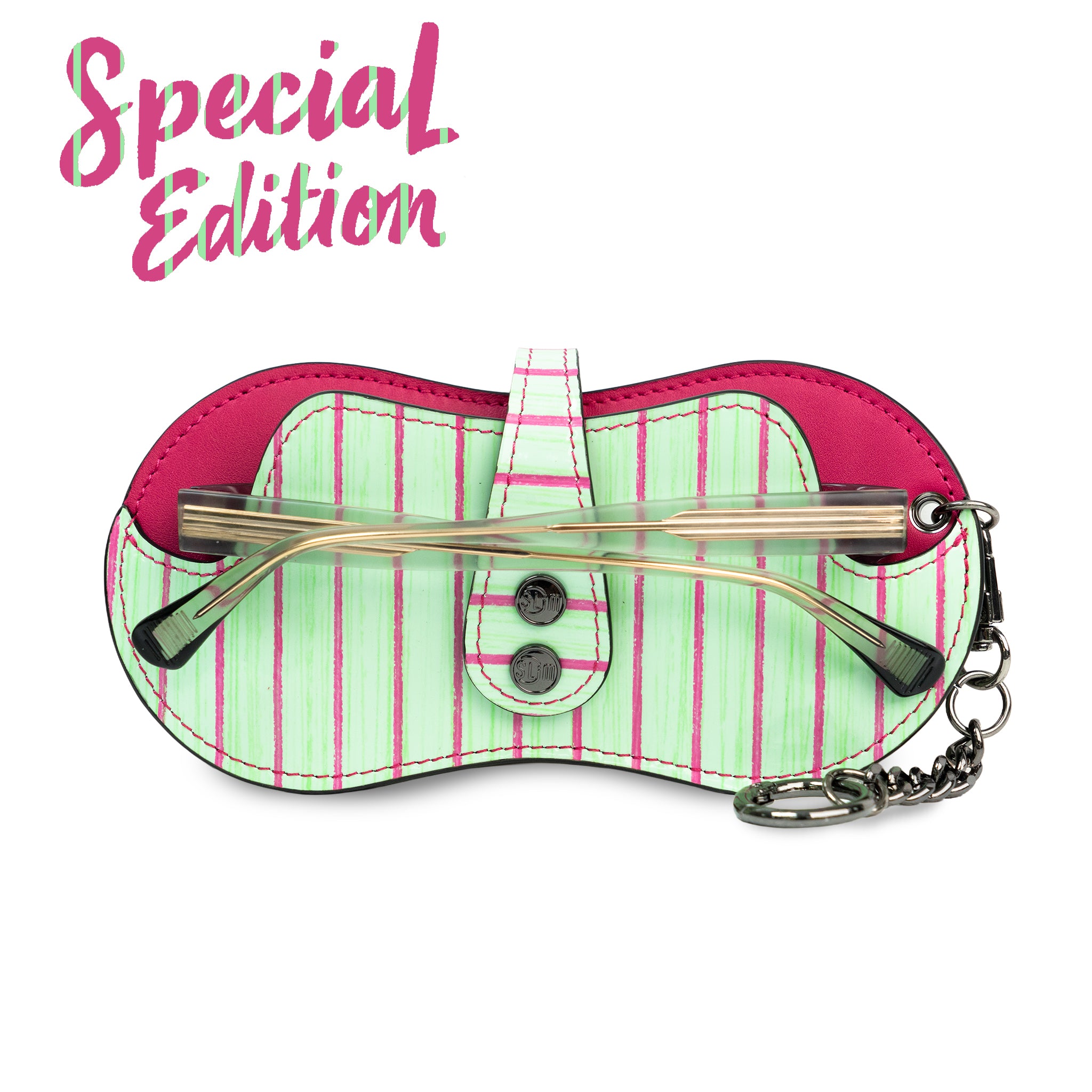 SLim Vision Vera Pelle Lollipop Verde e Fucsia
