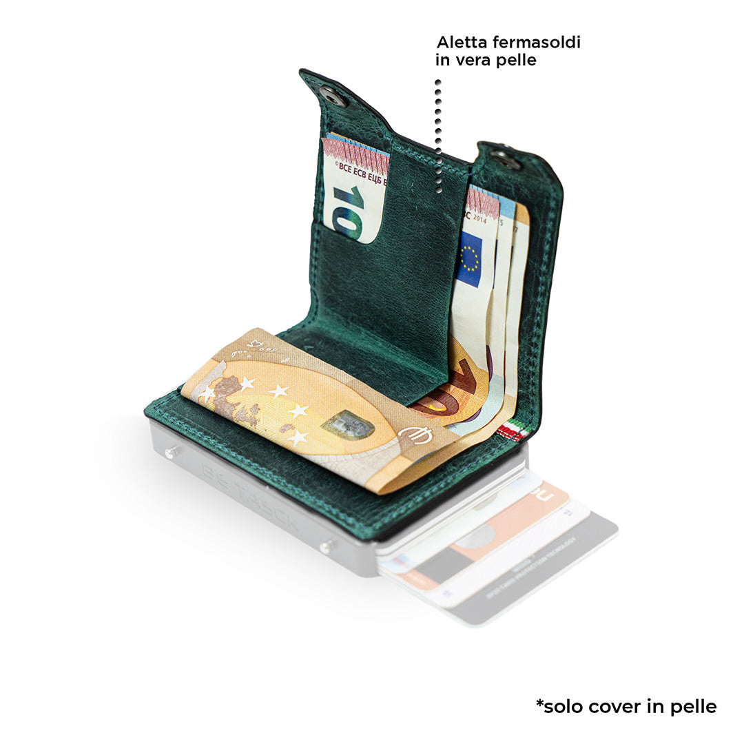 Cover in Pelle Be Tasck Crazy Horse Acquamarina