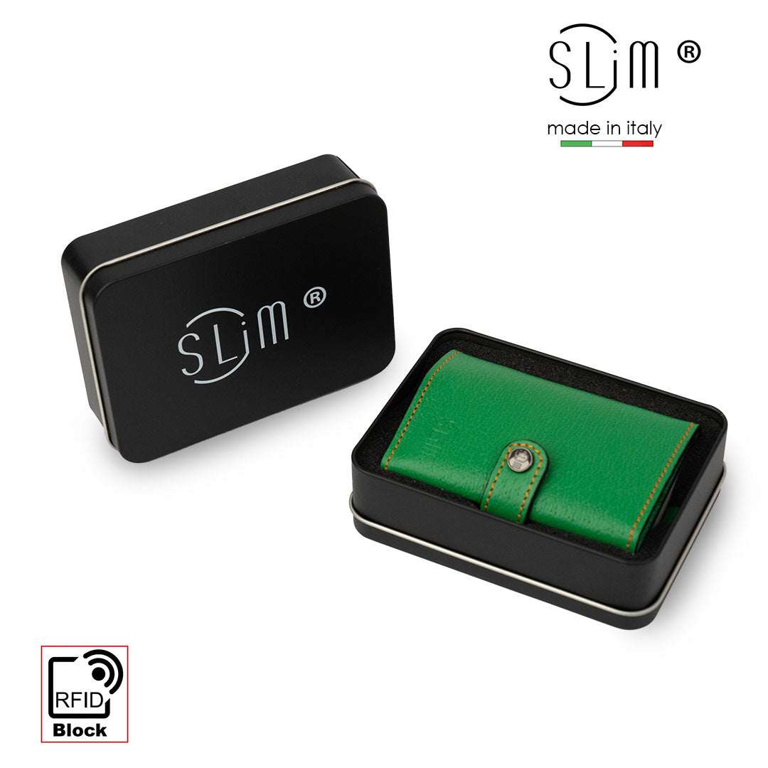 SLim®️ con Necklace Verde/Arancio e zip porta monete