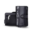 Porta Carte Vera Pelle Bottalato Nero con zip porta monete