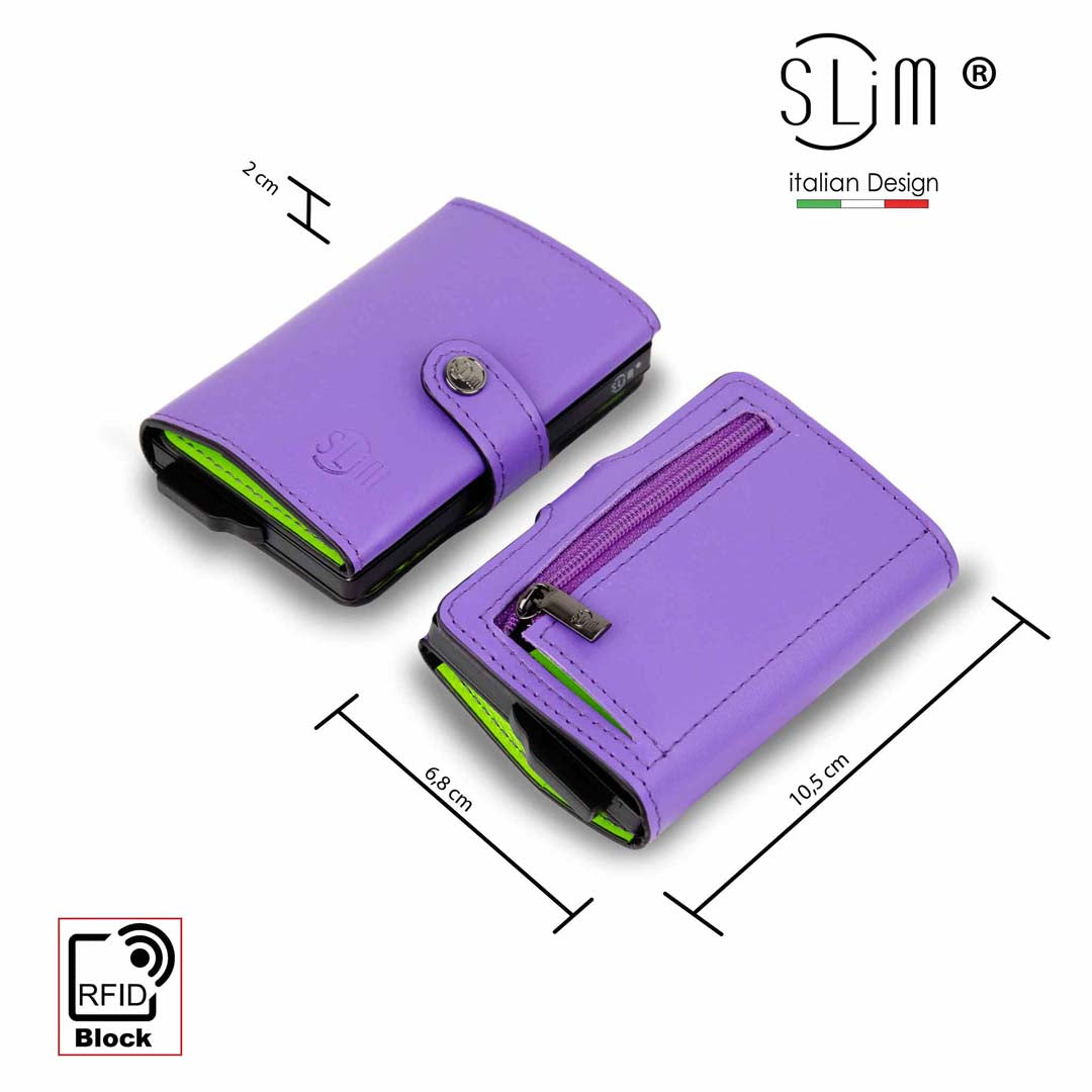 Portafoglio Bifold Slim Nero Portafoglio Slim Uomo In Vera Pelle Nero 42BK - Porta Carte Di Credito Sottile Pieghevole Per Tasca Anteriore - Nuovo Con Etichette Portafogli Uomo Piccolo - Foto 7