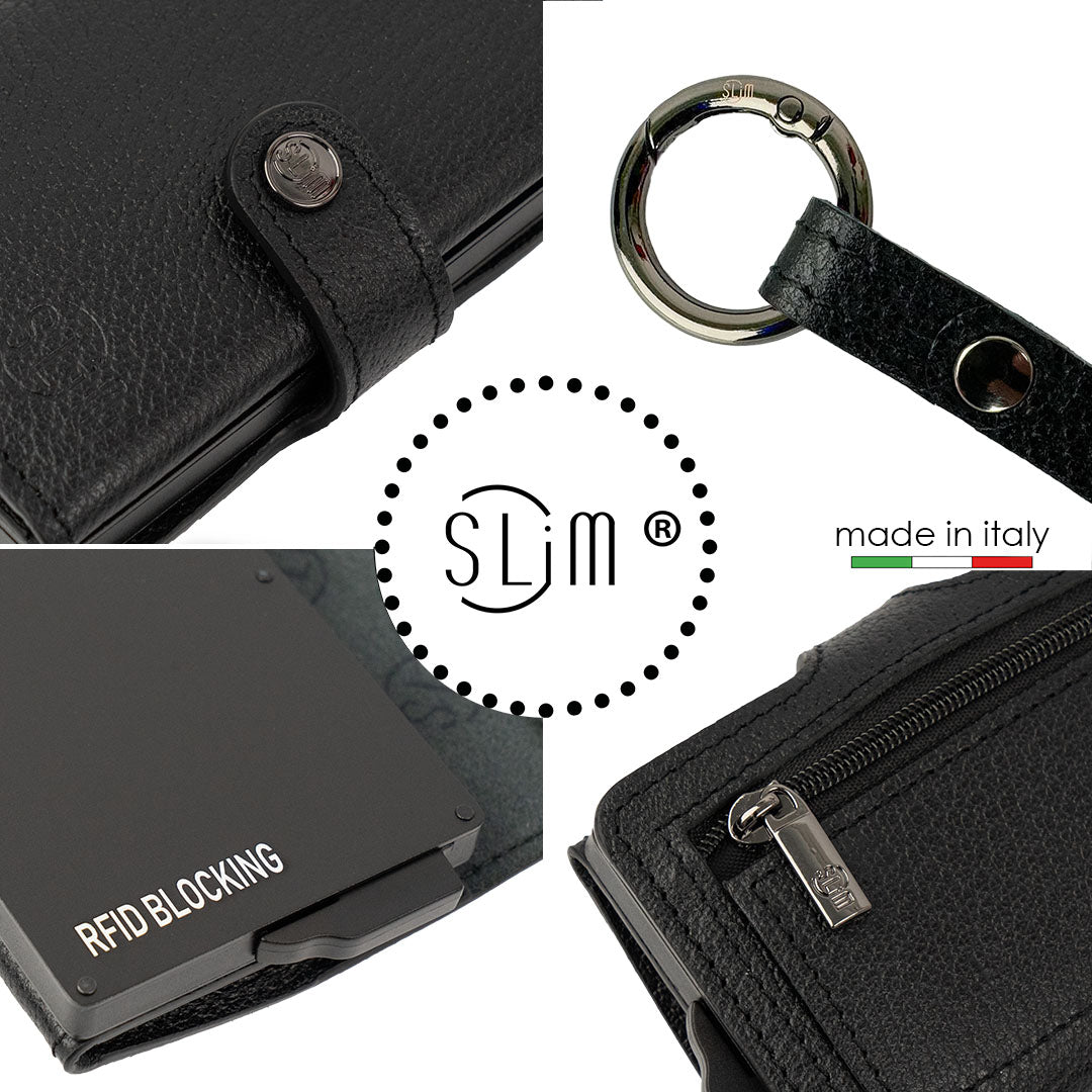 SLim®️ wallet with black necklace and coin pocket