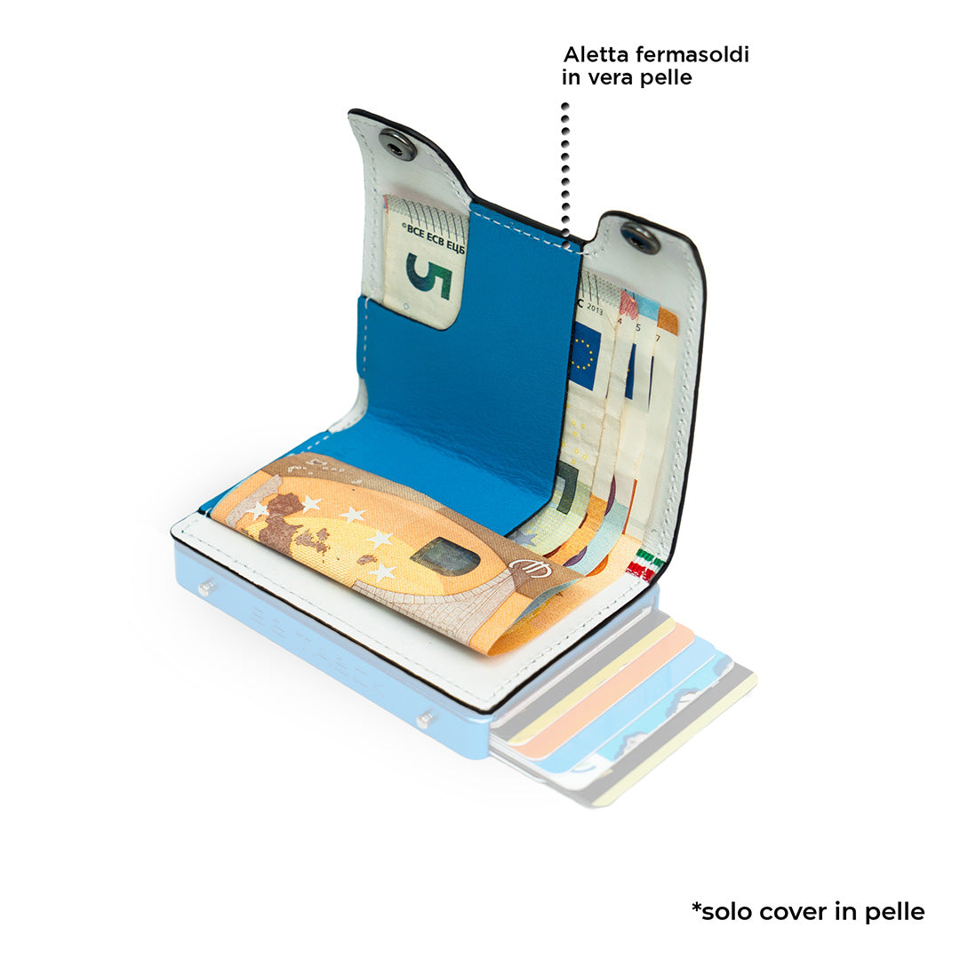 Cover in Pelle Be Tasck Pelle Liscia Azzurro e Bianco