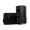 Portacarte Vera Pelle Saffiano Anti Graffio Nero con zip