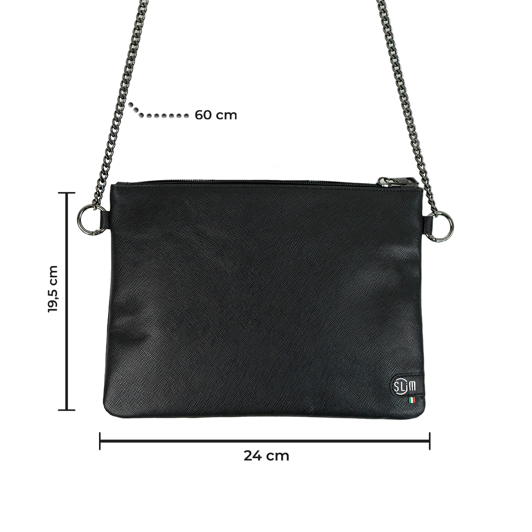 Pochette con Tracolla In Vera Pelle SLim®️