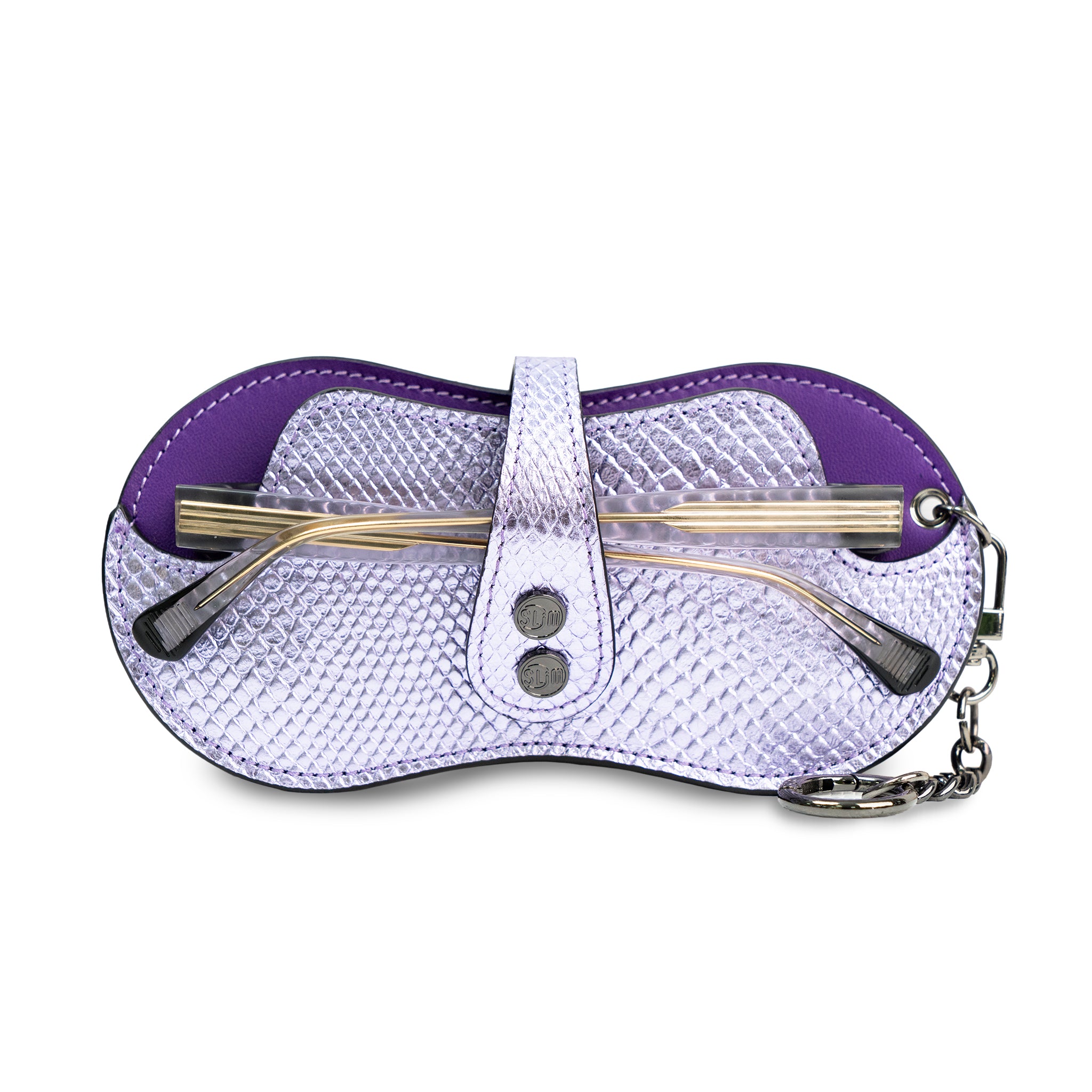 SLim Vision Vera Pelle Tejus Metal Viola Laminato