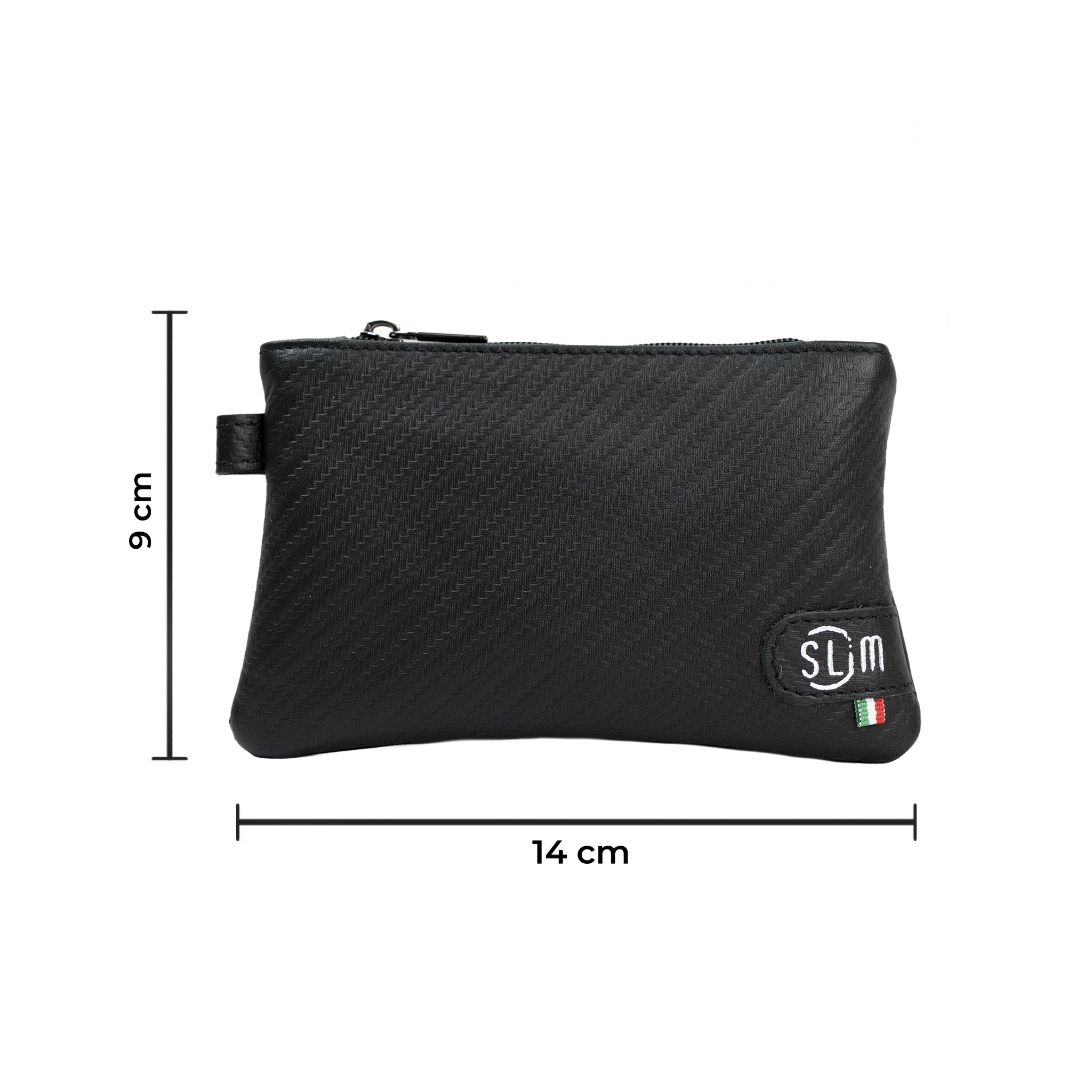 Mini Pochette Vera Pelle Carbon Nero