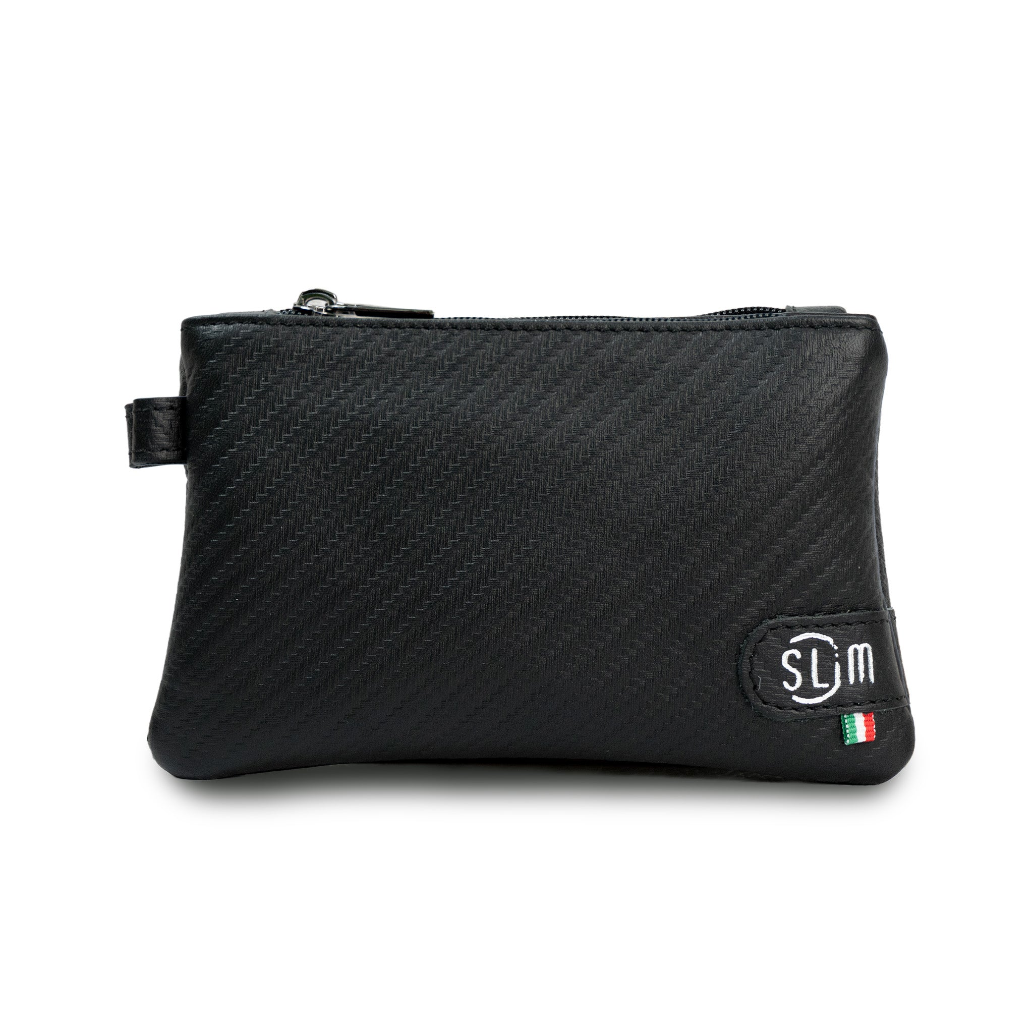 Mini Pochette Vera Pelle Carbon Nero