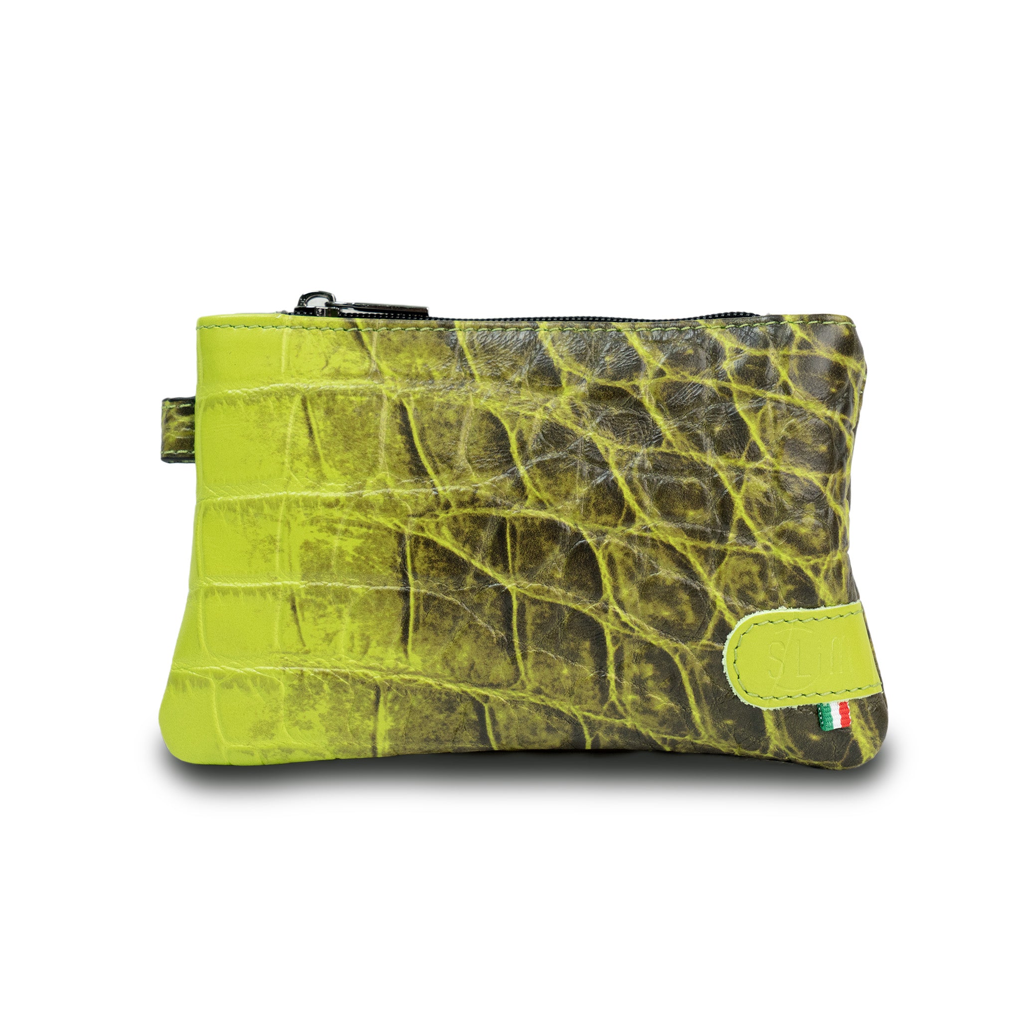Mini Pochette Vera Pelle Cocco Verde