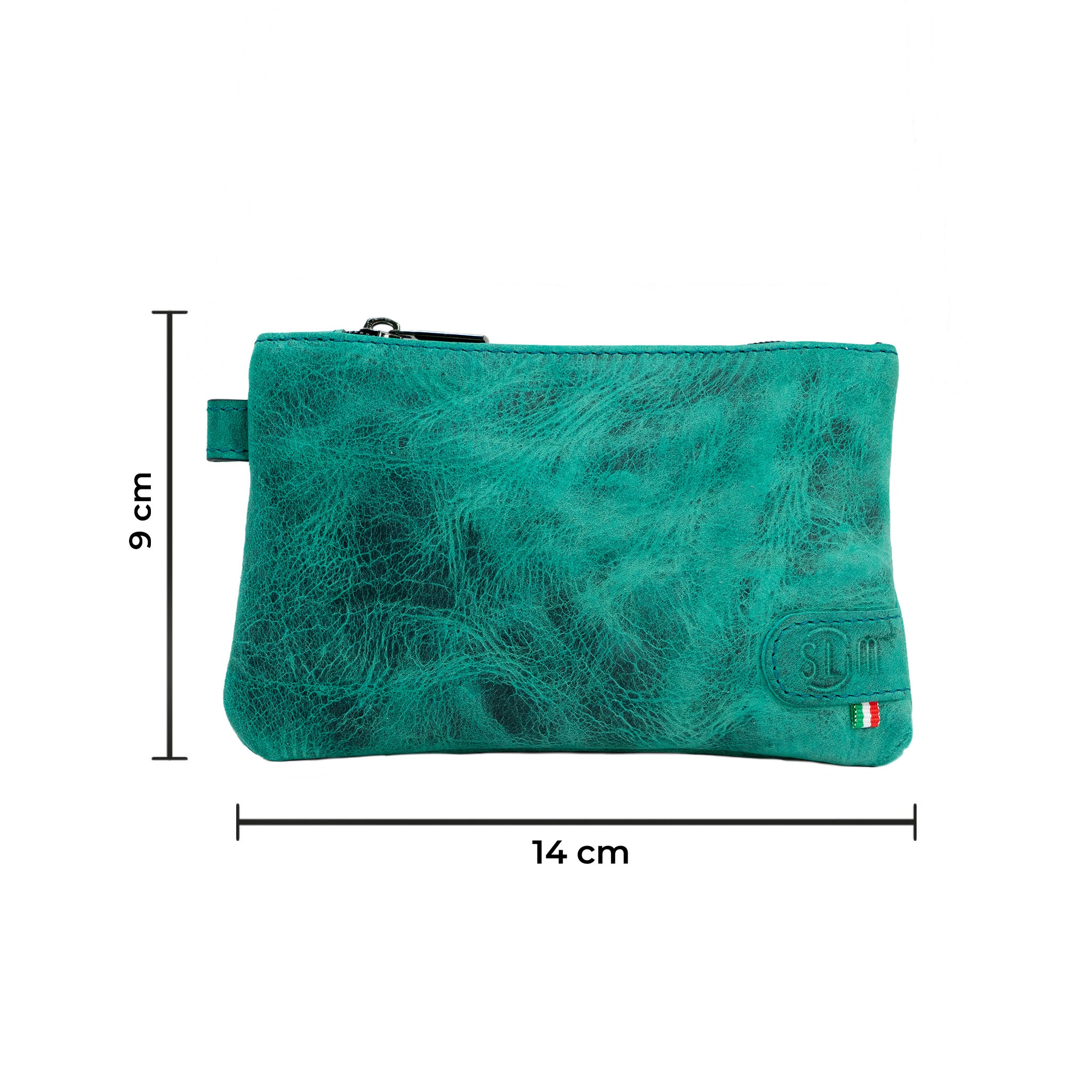 Mini Pochette Vera Pelle Crazy Acquamarina