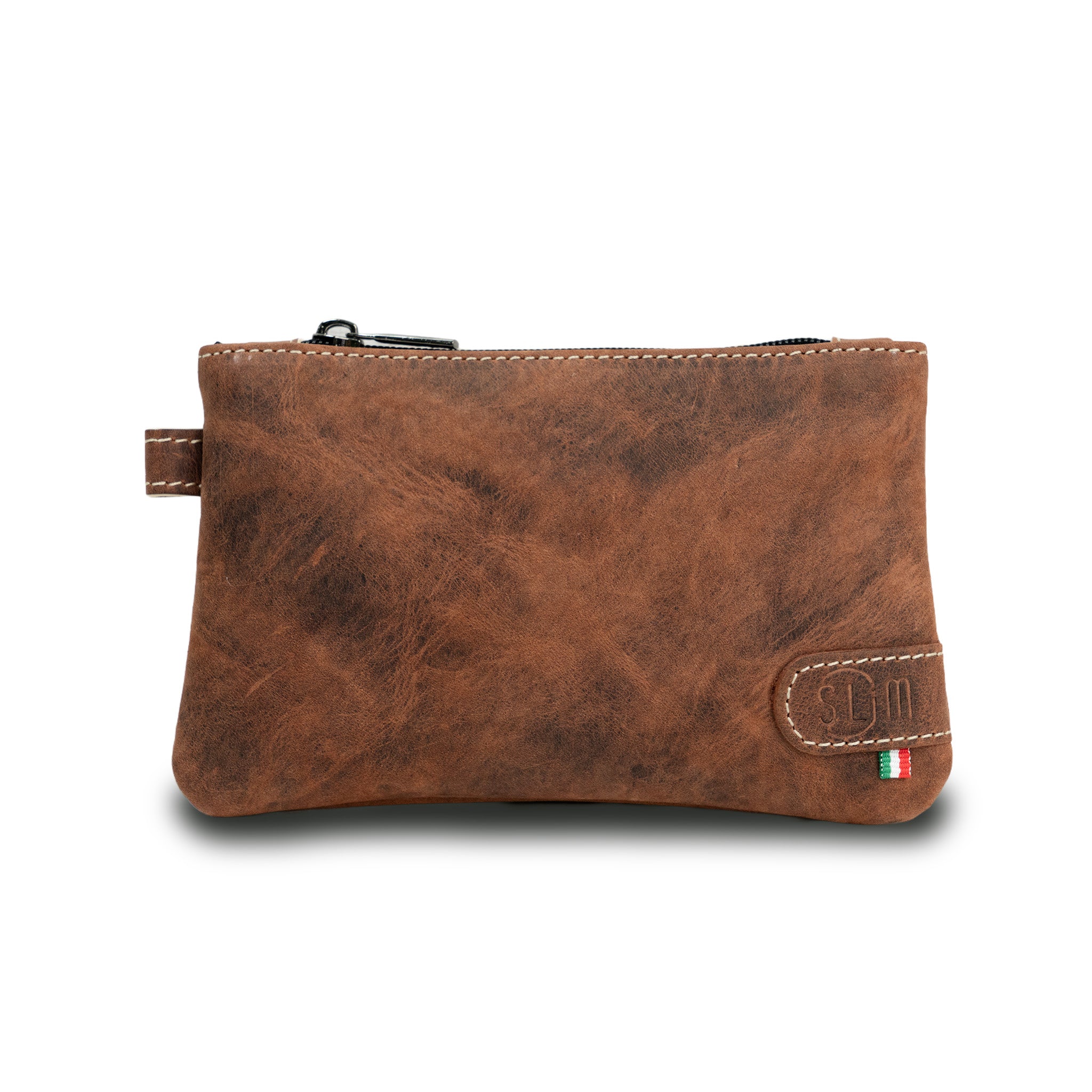 Mini Pochette Vera Pelle Crazy Marrone