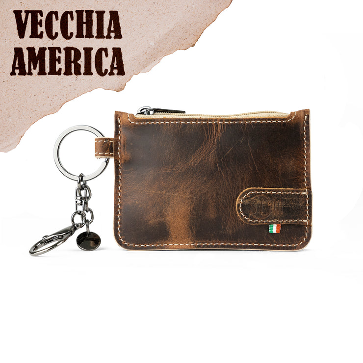 SLim®️ Genuine Crazy Leather Keychain-Coin Purse
